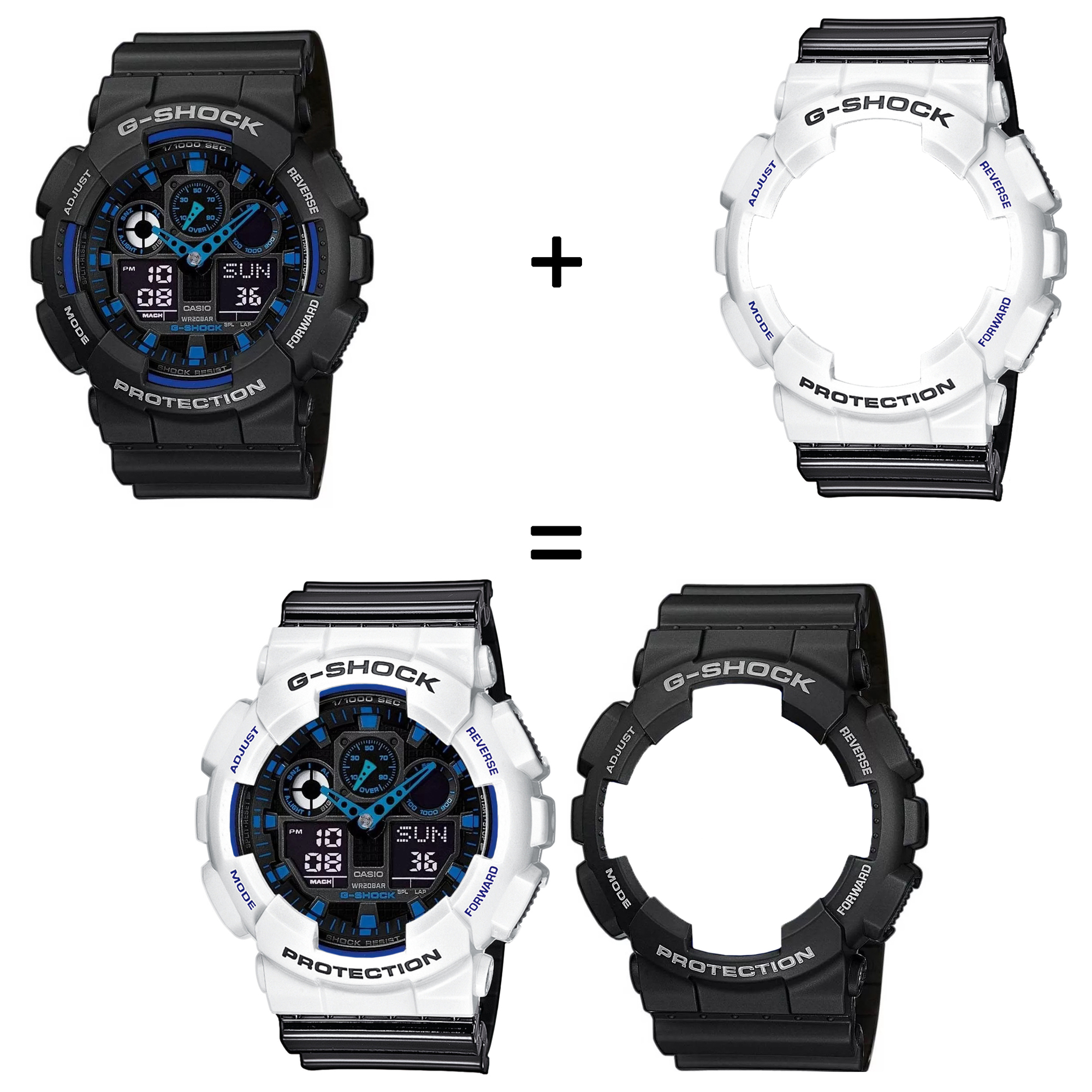 Casio SET GA-100-1A2ER + BEZEL 10347600 + PASEK 10378391 zegarek - miniatura 2