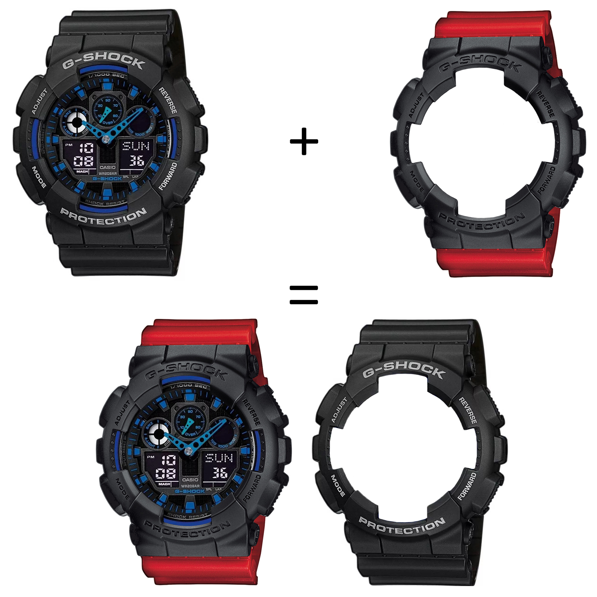 Casio SET GA-100-1A2ER + BEZEL 10358741 + PASEK 10395226 zegarek - miniatura 2