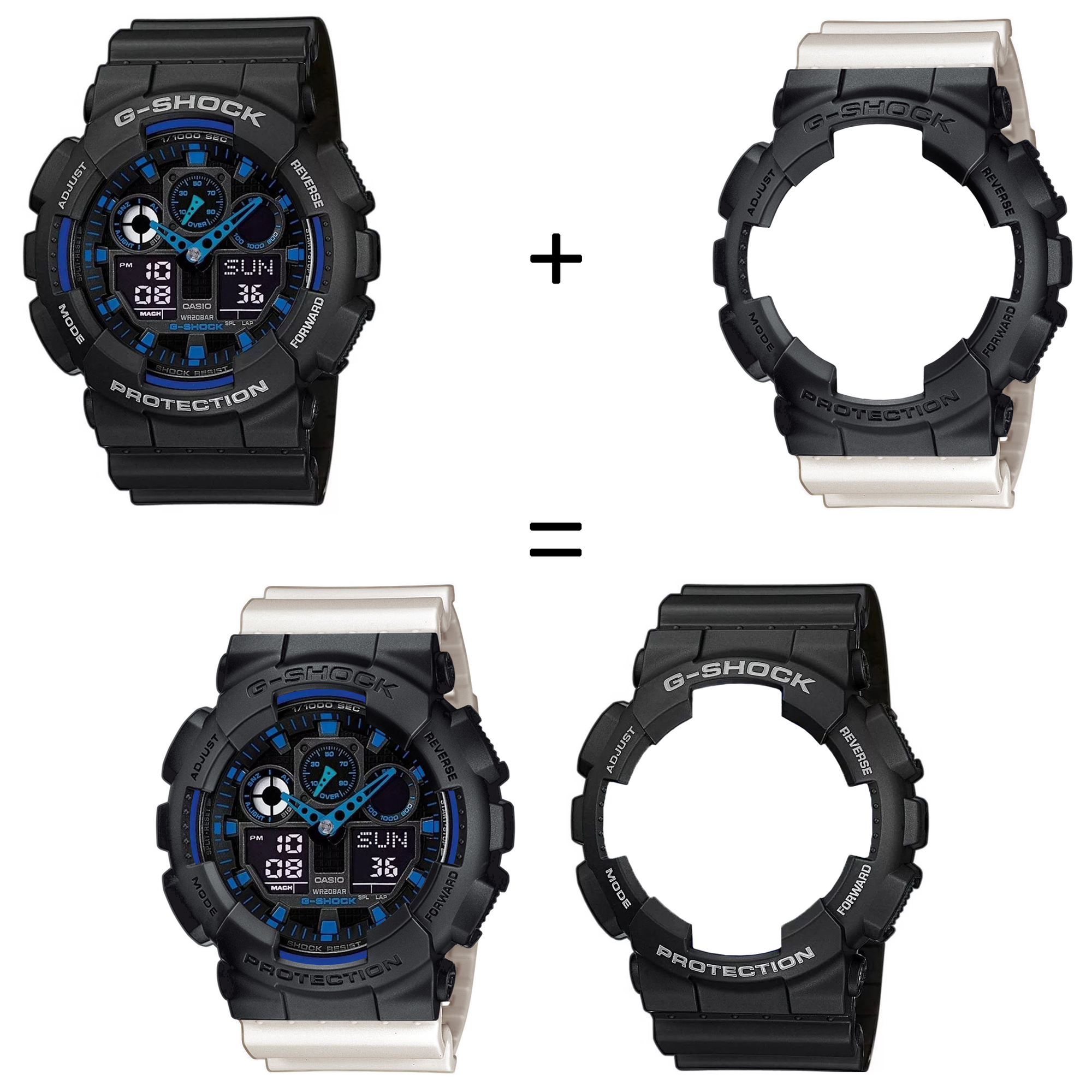 Casio SET GA-100-1A2ER + BEZEL 10358741 + PASEK 10395227 zegarek - miniatura 2