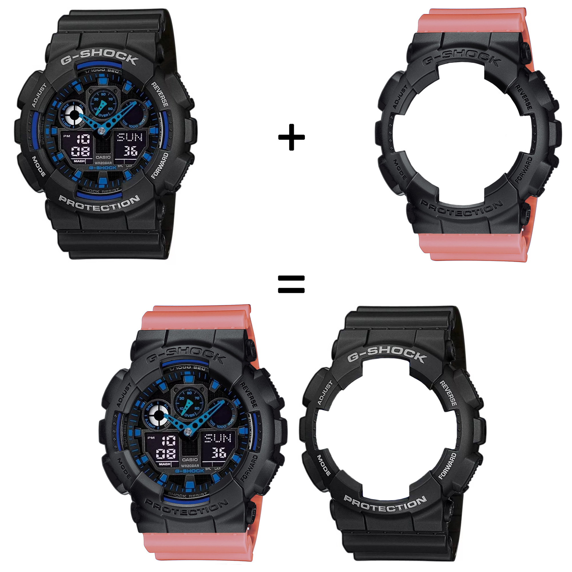 Casio SET GA-100-1A2ER + BEZEL 10358741 + PASEK 10498150 zegarek - miniatura 2
