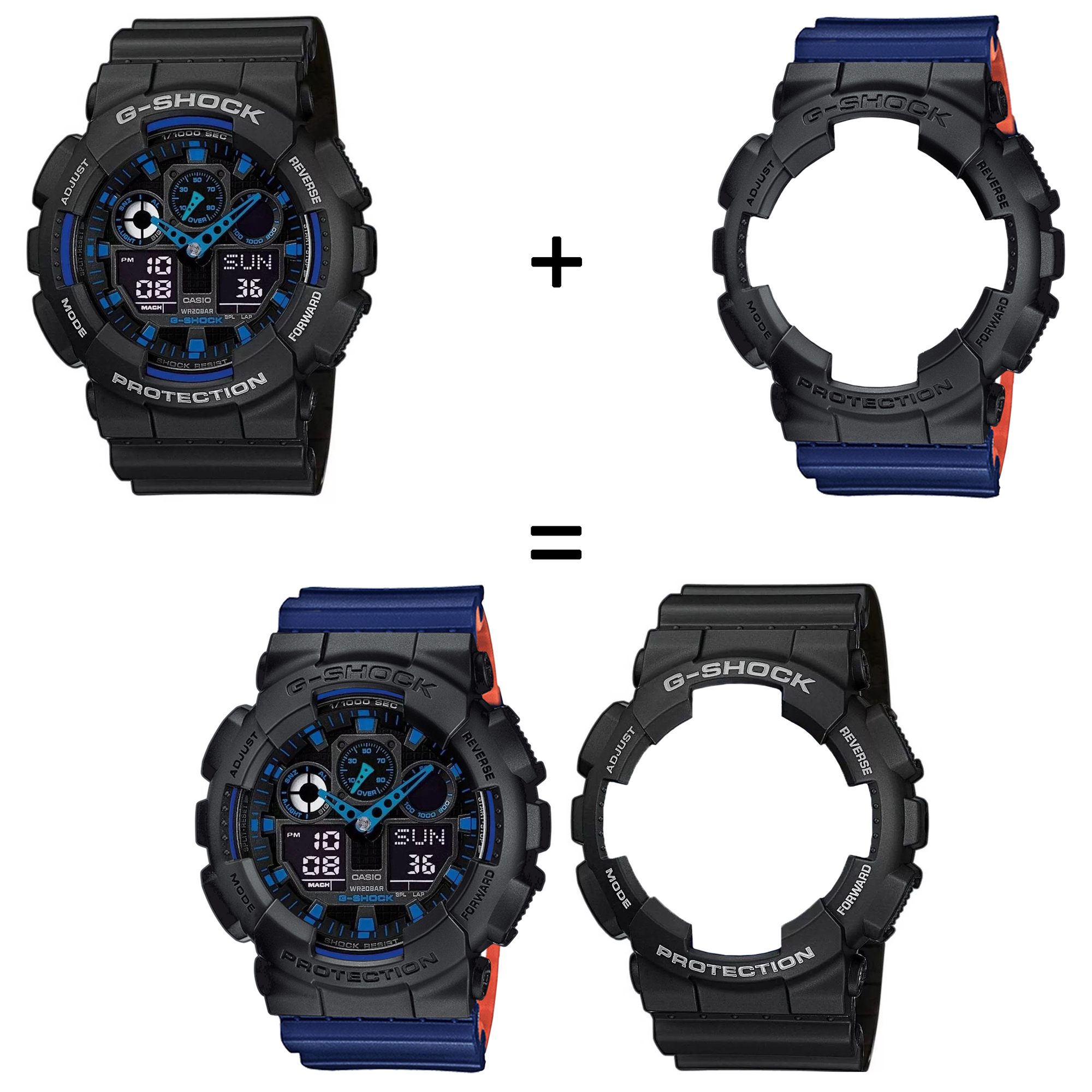 Casio SET GA-100-1A2ER + BEZEL 10358741 + PASEK 10527467 zegarek - miniatura 2
