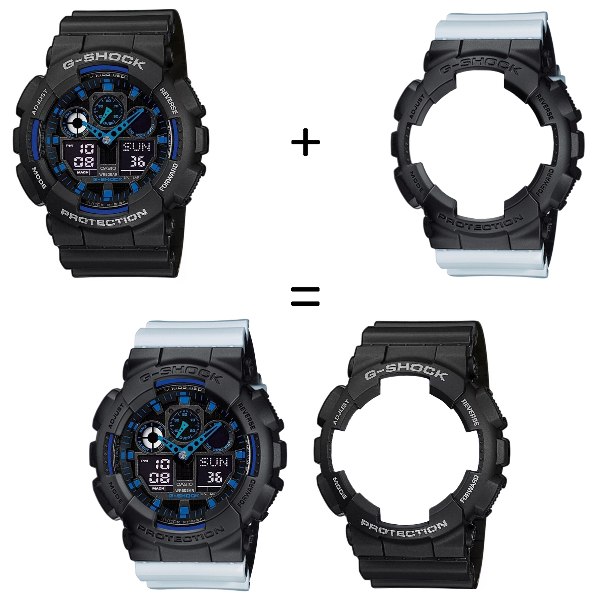 Casio SET GA-100-1A2ER + BEZEL 10358741 + PASEK 10527469 zegarek - miniatura 2