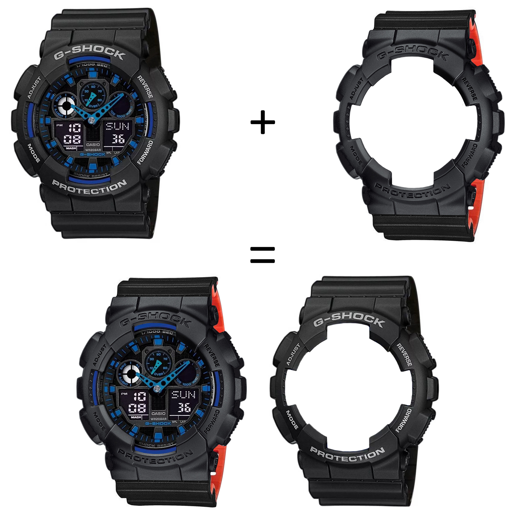 Casio SET GA-100-1A2ER + BEZEL 10358741 + PASEK 10577142 zegarek - miniatura 2