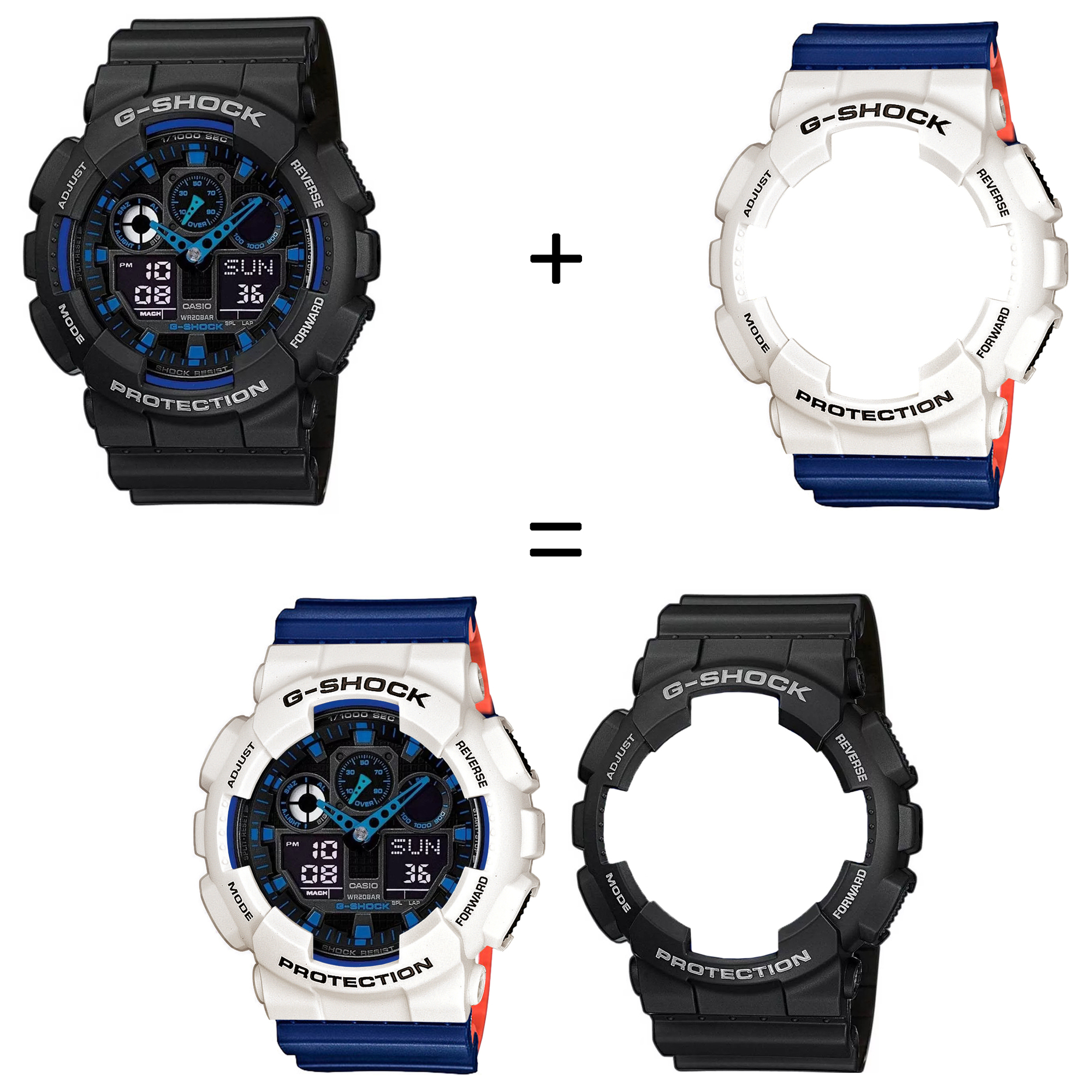 Casio SET GA-100-1A2ER + BEZEL 10395292 + PASEK 10527467 zegarek - miniatura 2