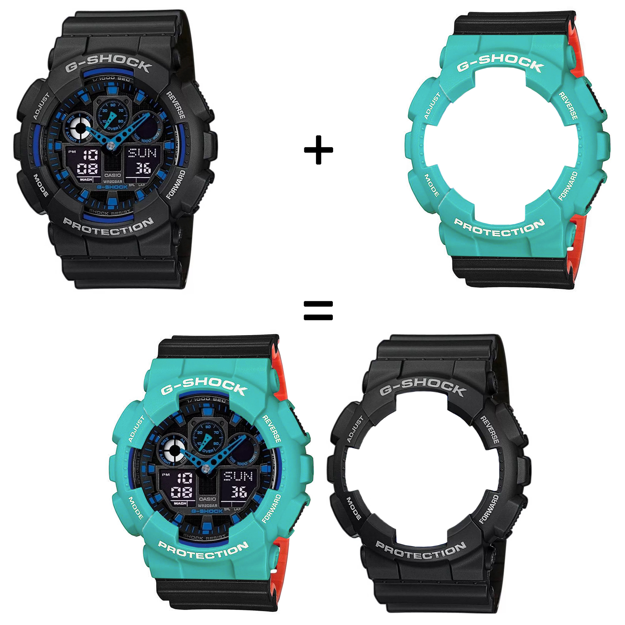 Casio SET GA-100-1A2ER + BEZEL 10410475 + PASEK 10577142 zegarek - miniatura 2