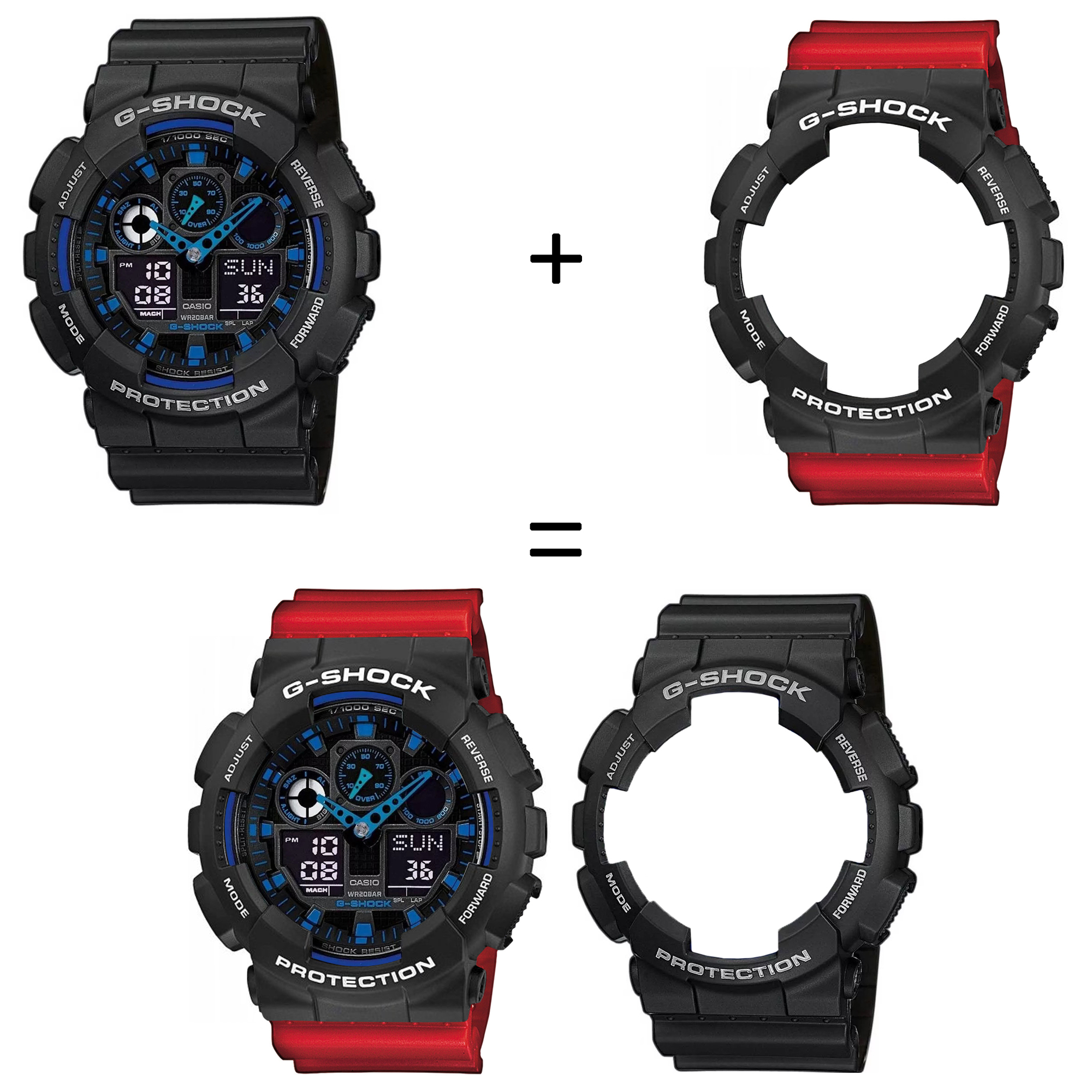 Casio SET GA-100-1A2ER + BEZEL 10508136 + PASEK 10395226 zegarek - miniatura 2