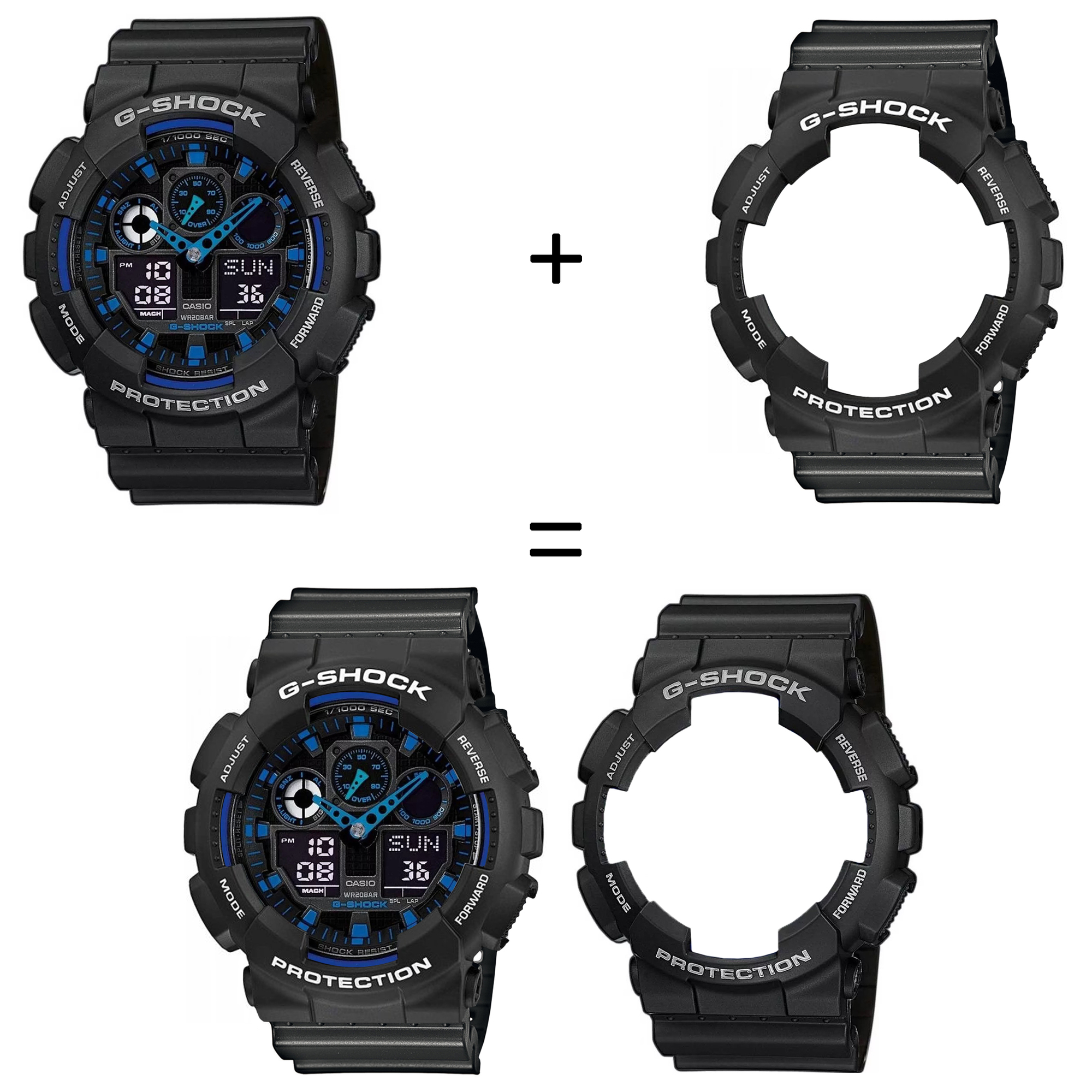 Casio SET GA-100-1A2ER + BEZEL 10508136 + PASEK 10467764 zegarek - miniatura 2