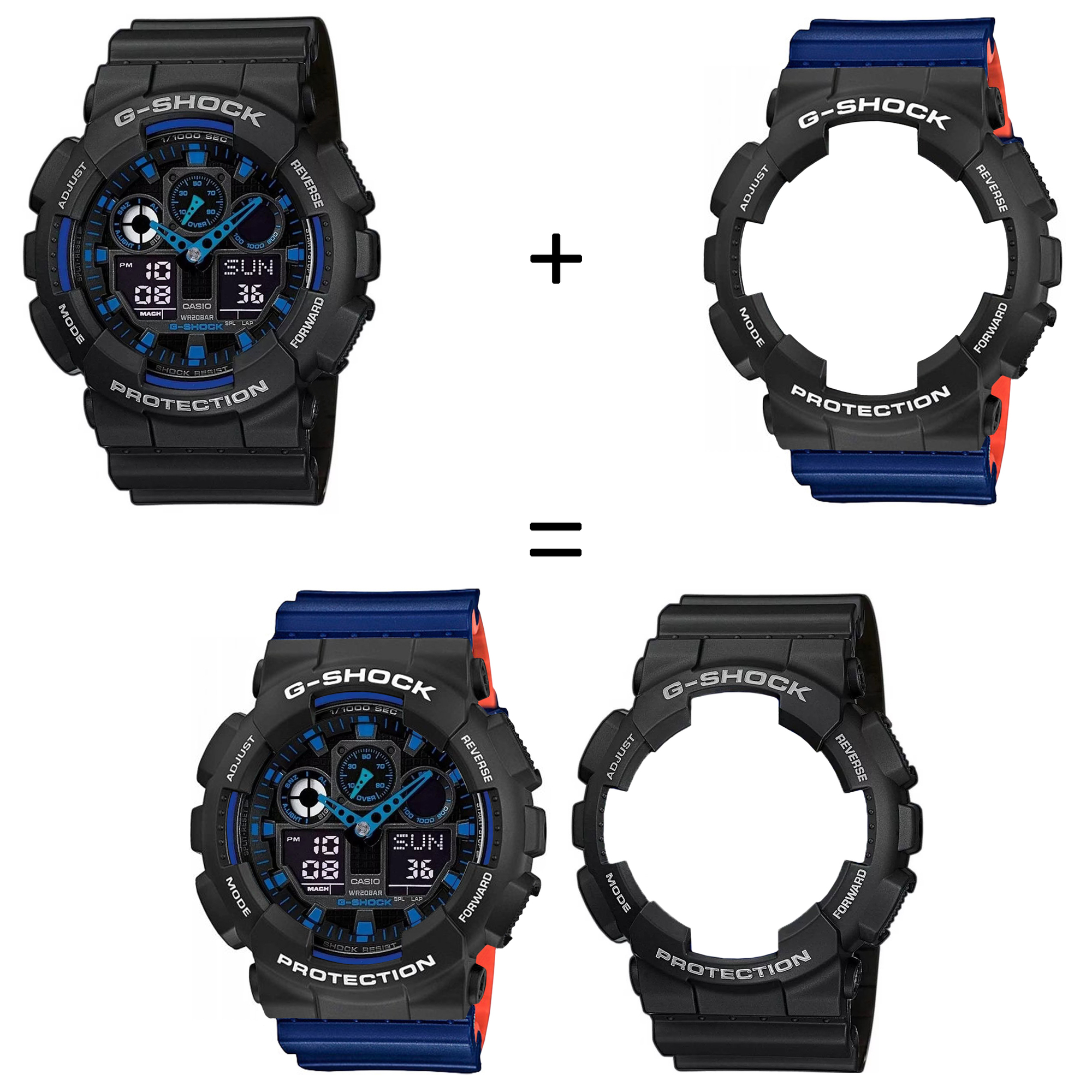 Casio SET GA-100-1A2ER + BEZEL 10508136 + PASEK 10527467 zegarek - miniatura 2