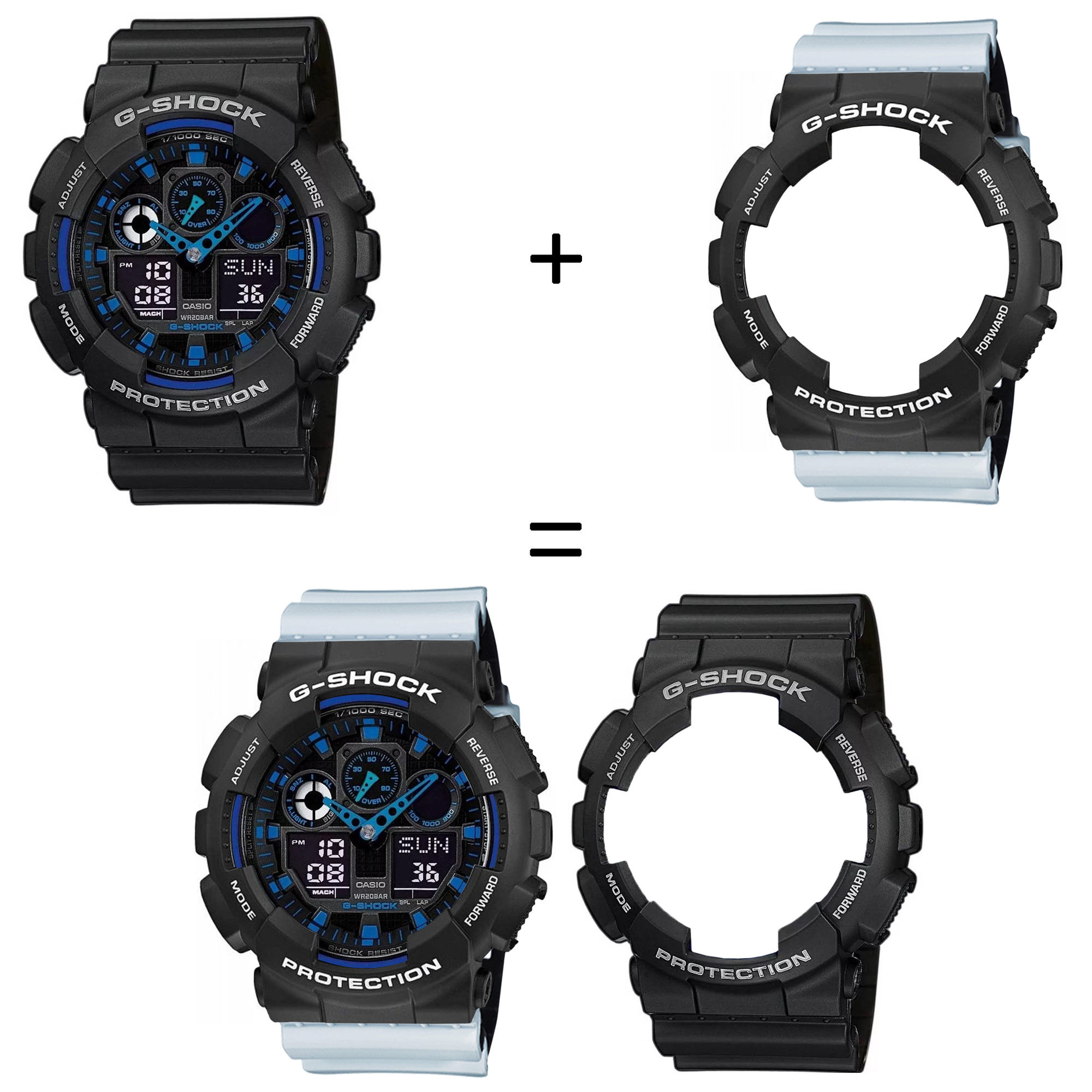 Casio SET GA-100-1A2ER + BEZEL 10508136 + PASEK 10527469 zegarek - miniatura 2