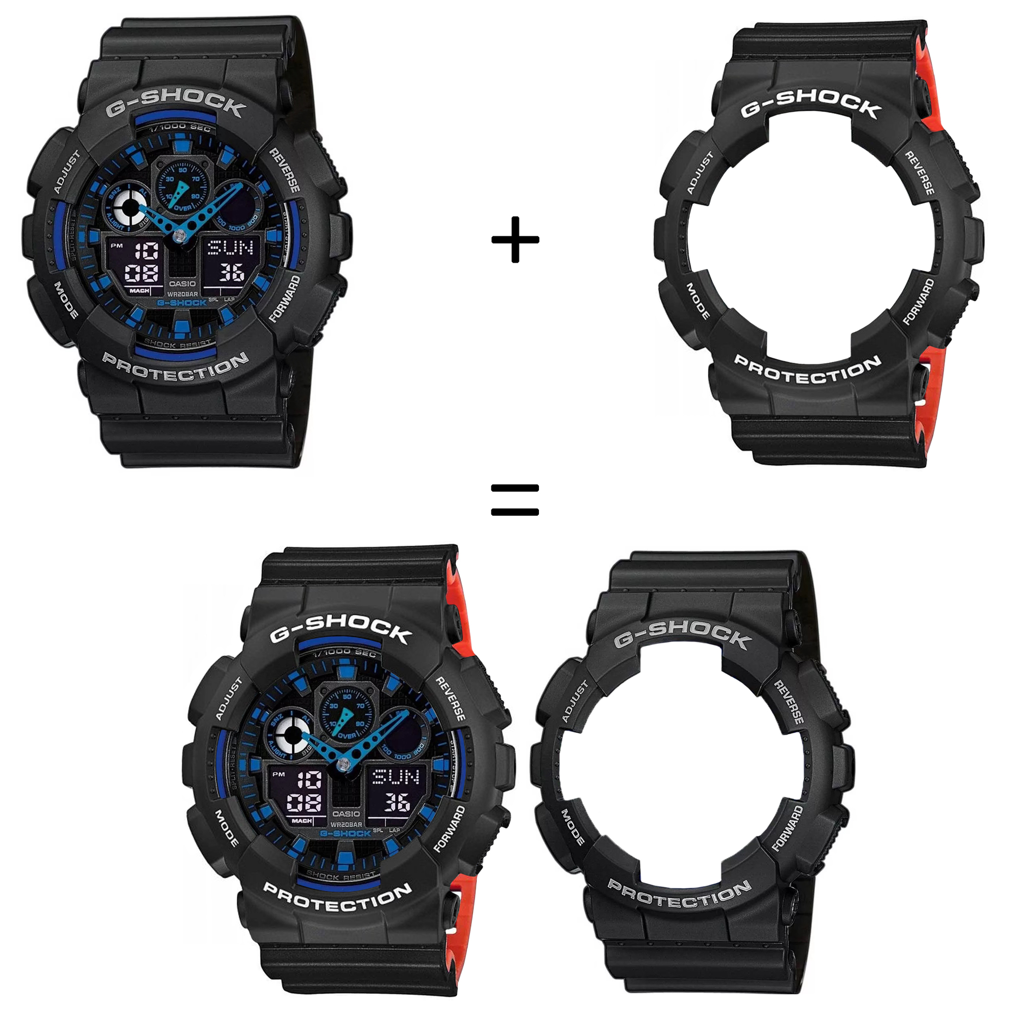 Casio SET GA-100-1A2ER + BEZEL 10508136 + PASEK 10577142 zegarek - miniatura 2