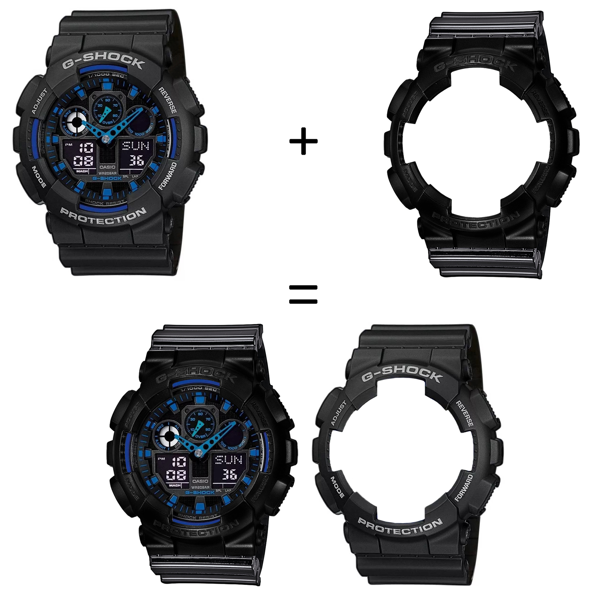 Casio SET GA-100-1A2ER + BEZEL 10523429 + PASEK 10378391 zegarek - miniatura 2