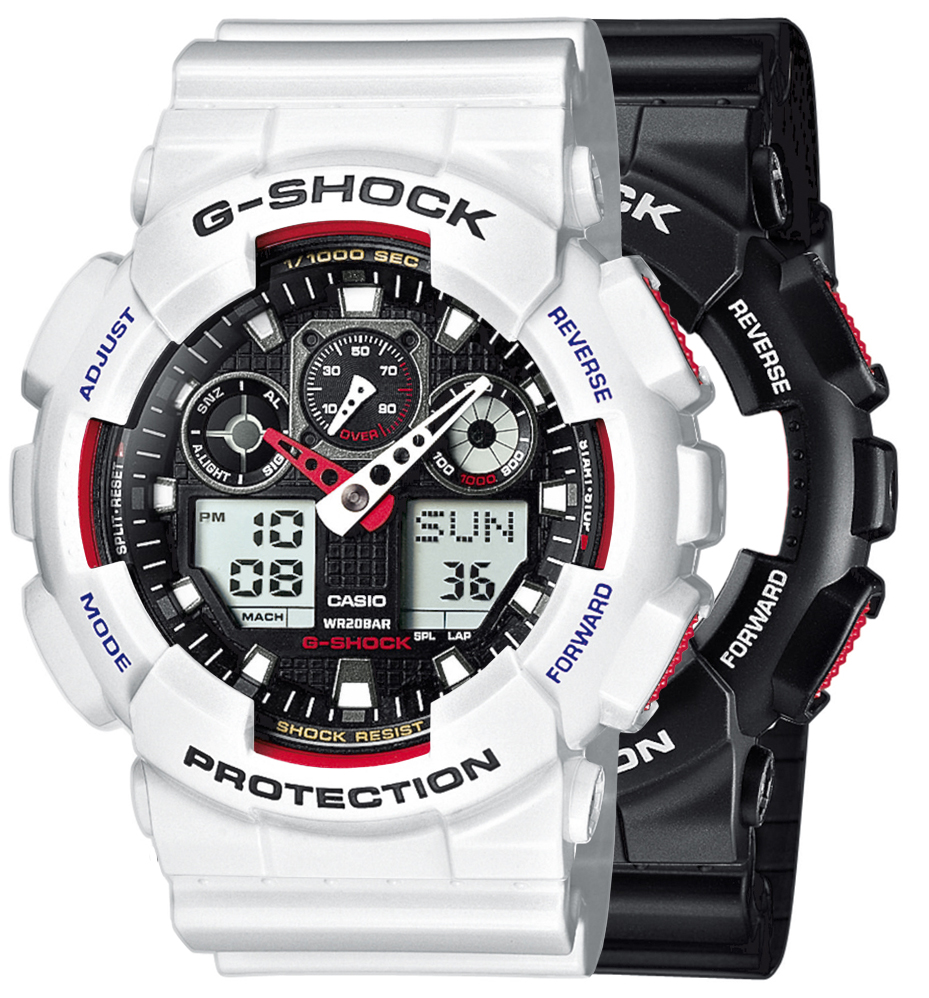  Casio G-SHOCK SET GA-100-1A4ER + BEZEL 10347600 + PASEK 10347710 