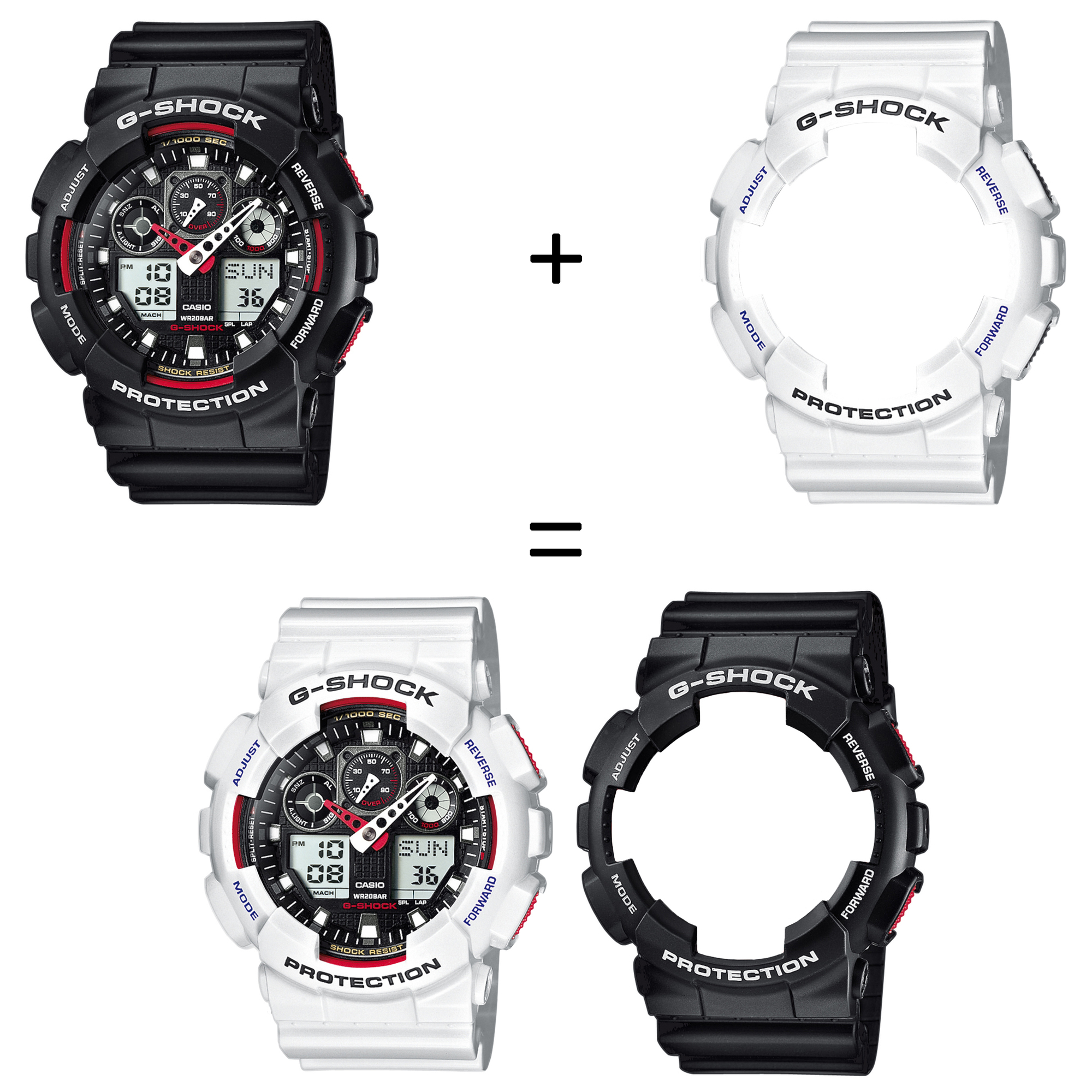Casio SET GA-100-1A4ER + BEZEL 10347600 + PASEK 10347710 zegarek - miniatura 2