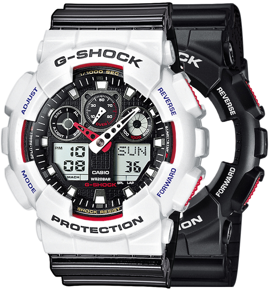  Casio G-SHOCK SET GA-100-1A4ER + BEZEL 10347600 + PASEK 10378391 