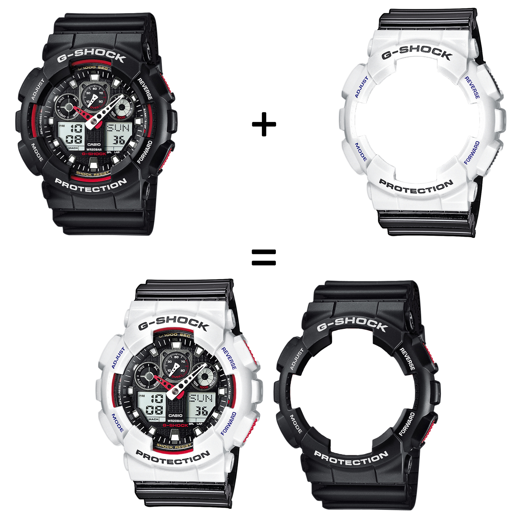 Casio SET GA-100-1A4ER + BEZEL 10347600 + PASEK 10378391 zegarek - miniatura 2