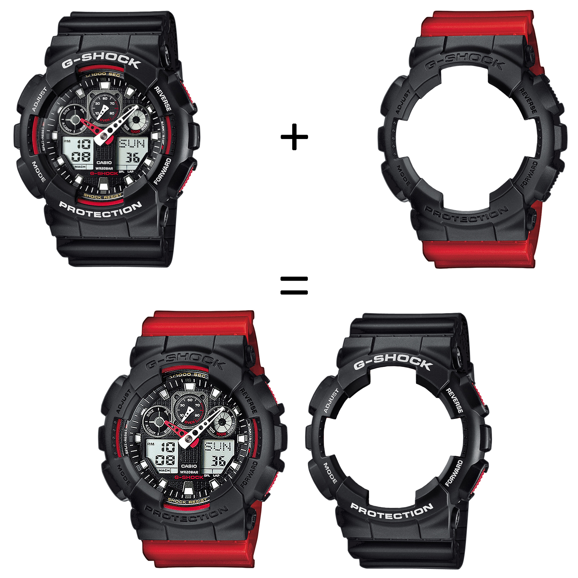 Casio SET GA-100-1A4ER + BEZEL 10358741 + PASEK 10395226 zegarek - miniatura 2