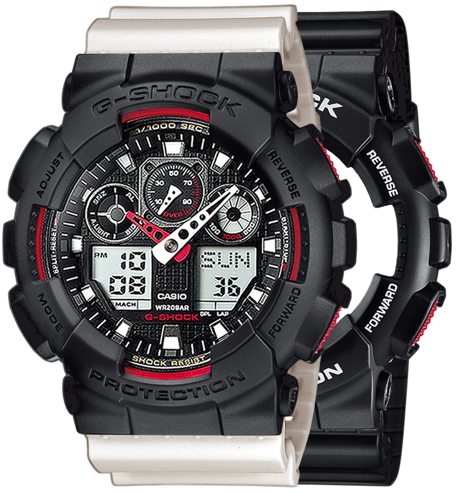  Casio G-SHOCK SET GA-100-1A4ER + BEZEL 10358741 + PASEK 10395227 