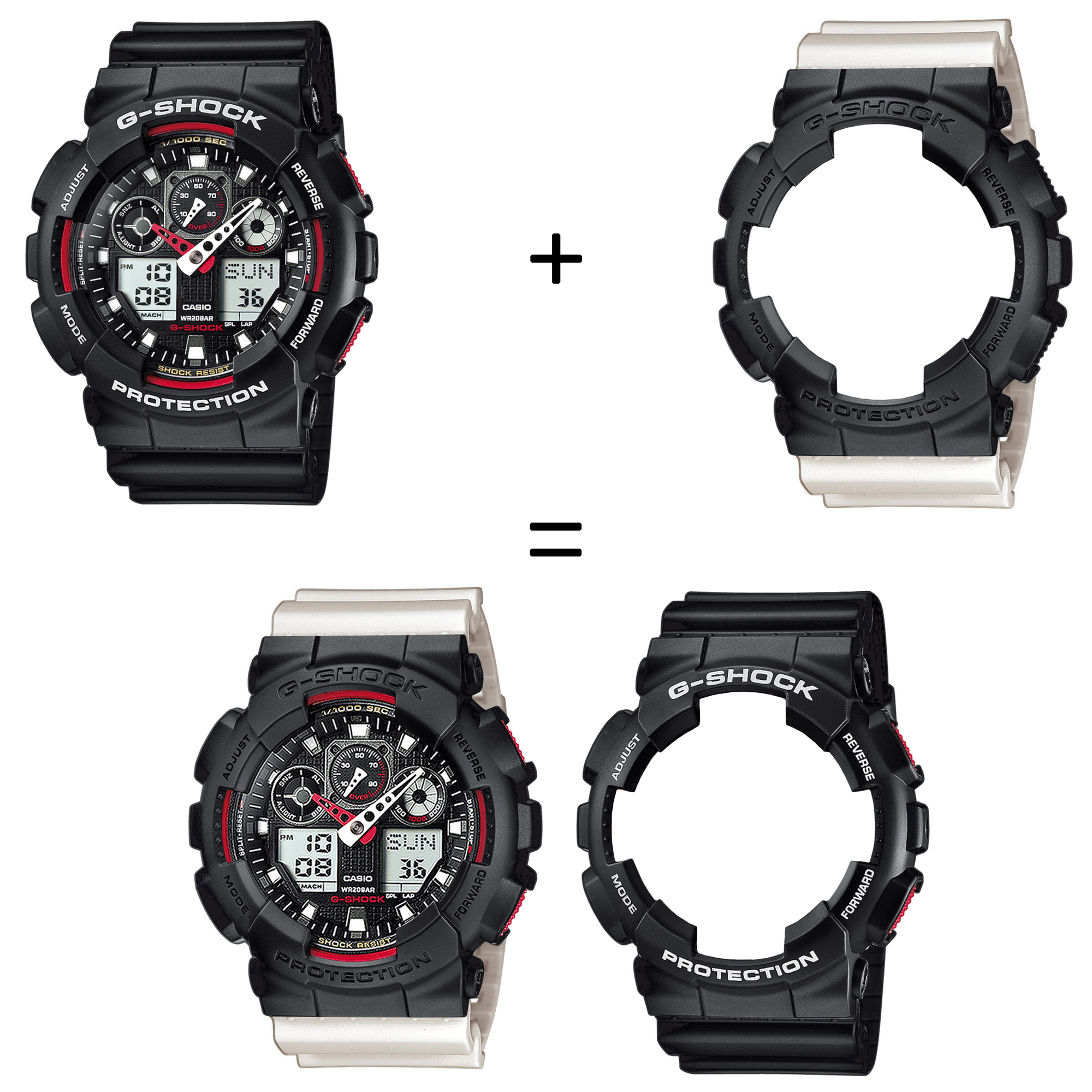 Casio SET GA-100-1A4ER + BEZEL 10358741 + PASEK 10395227 zegarek - miniatura 2