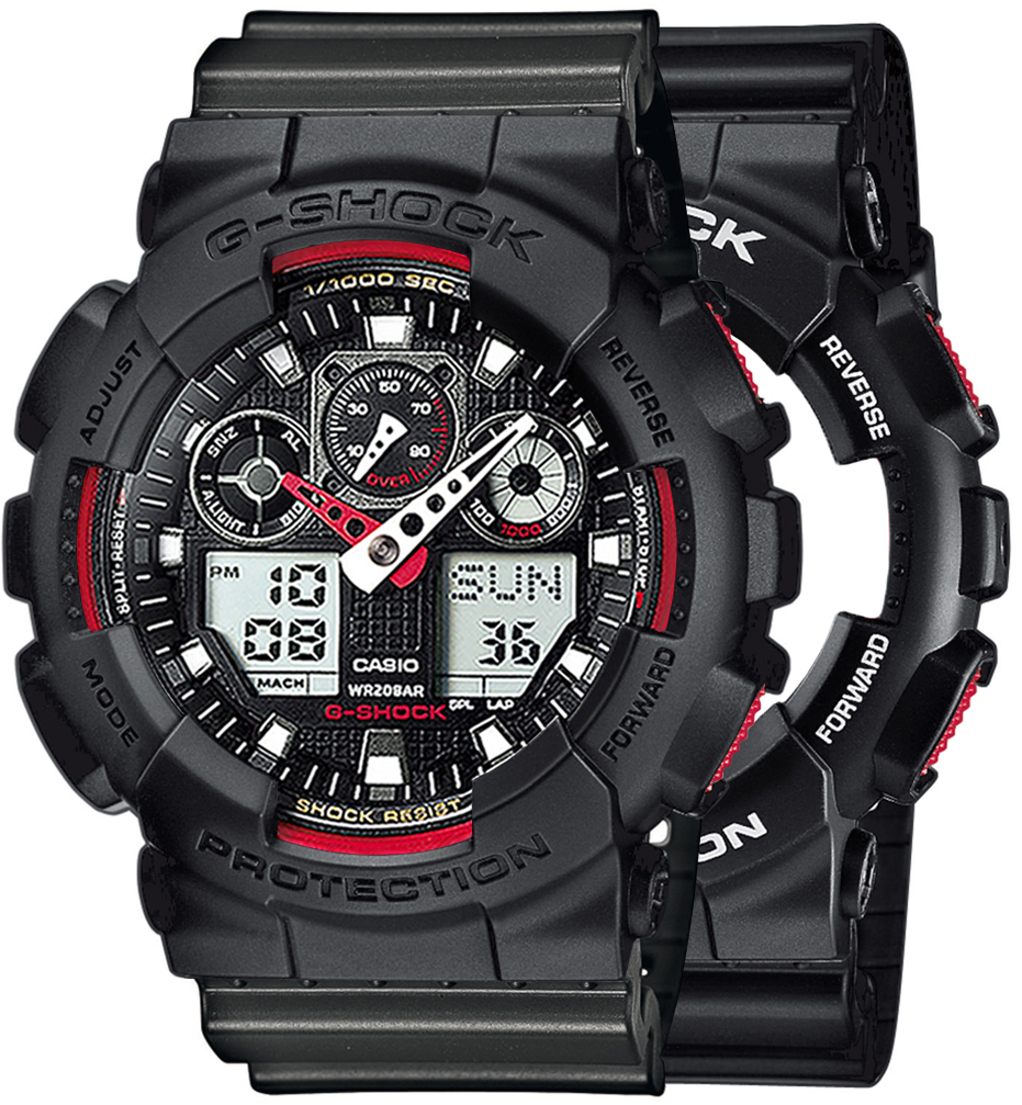  Casio G-SHOCK SET GA-100-1A4ER + BEZEL 10358741 + PASEK 10467764 