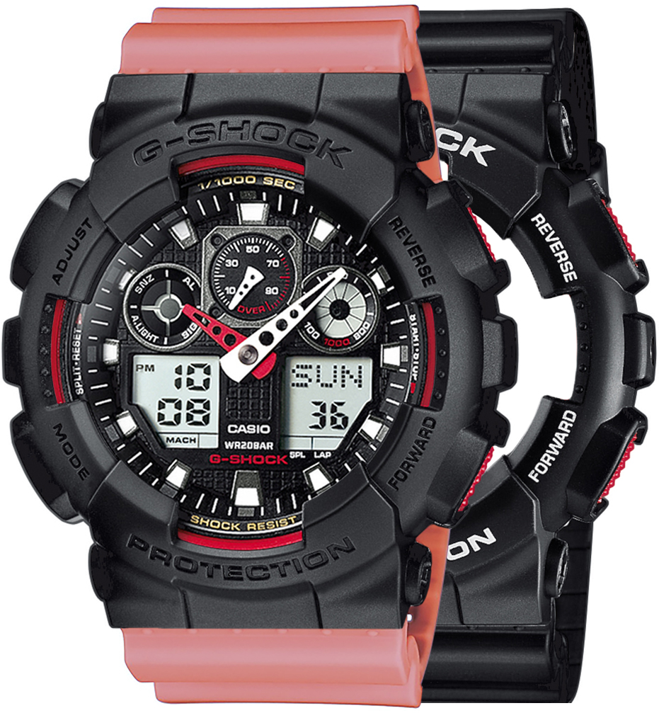 Casio G-SHOCK SET GA-100-1A4ER + BEZEL 10358741 + PASEK 10498150 