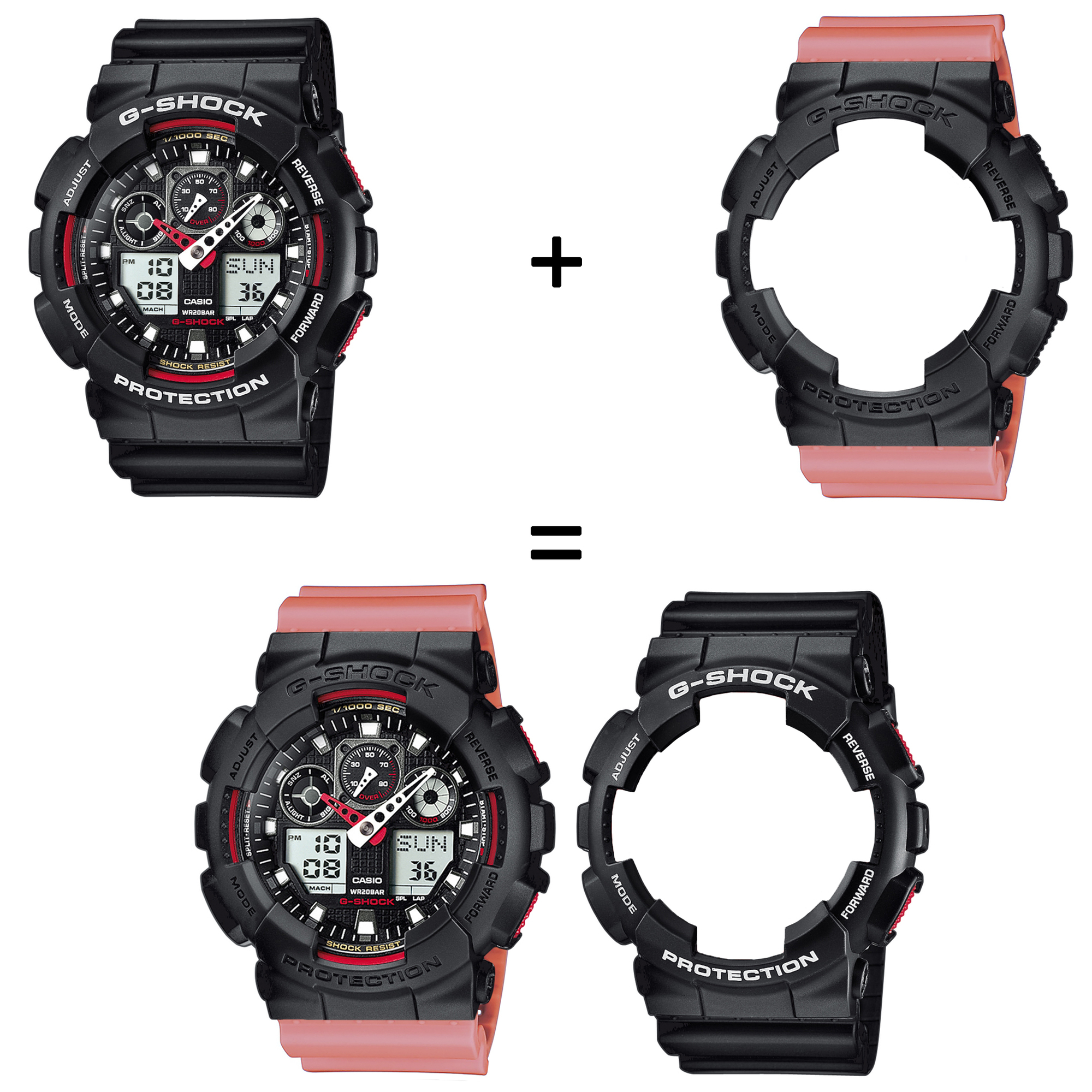Casio SET GA-100-1A4ER + BEZEL 10358741 + PASEK 10498150 zegarek - miniatura 2