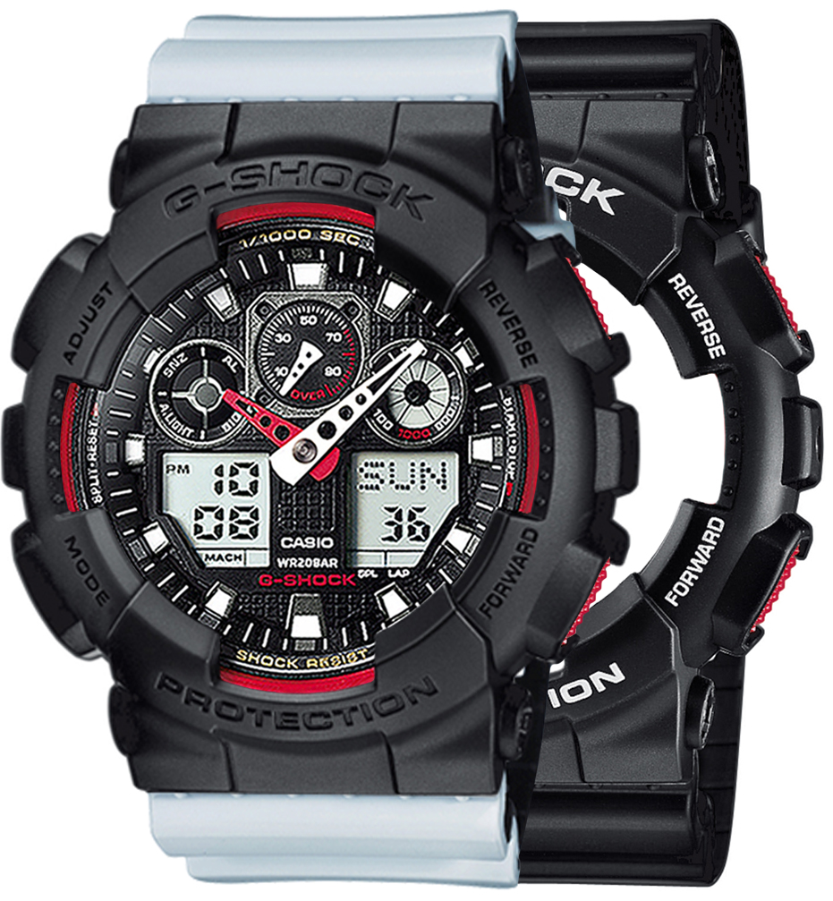  Casio G-SHOCK SET GA-100-1A4ER + BEZEL 10358741 + PASEK 10527469 