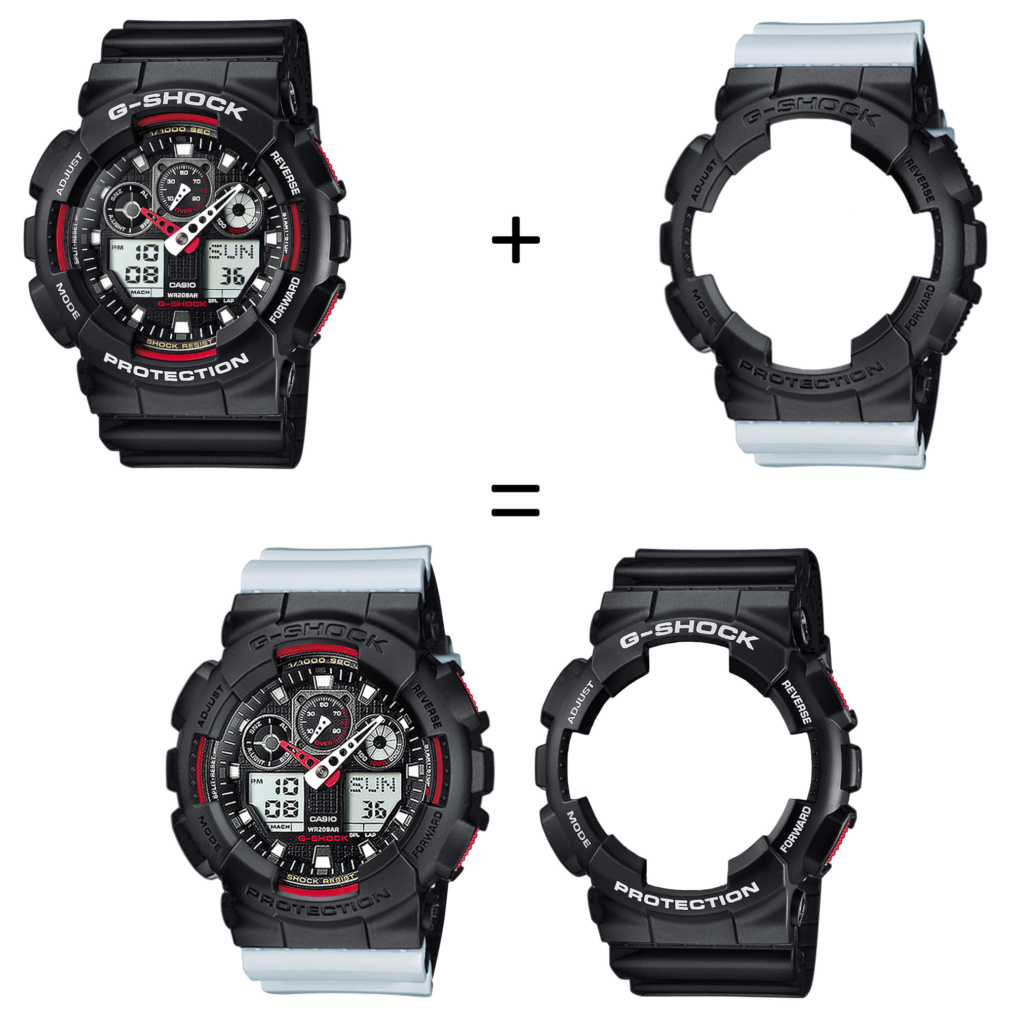 Casio SET GA-100-1A4ER + BEZEL 10358741 + PASEK 10527469 zegarek - miniatura 2