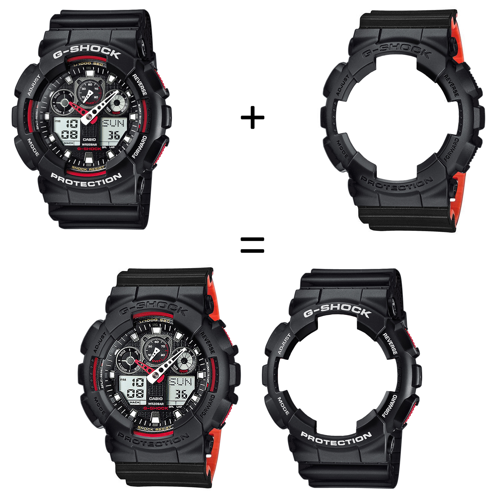 Casio SET GA-100-1A4ER + BEZEL 10358741 + PASEK 10577142 zegarek - miniatura 2