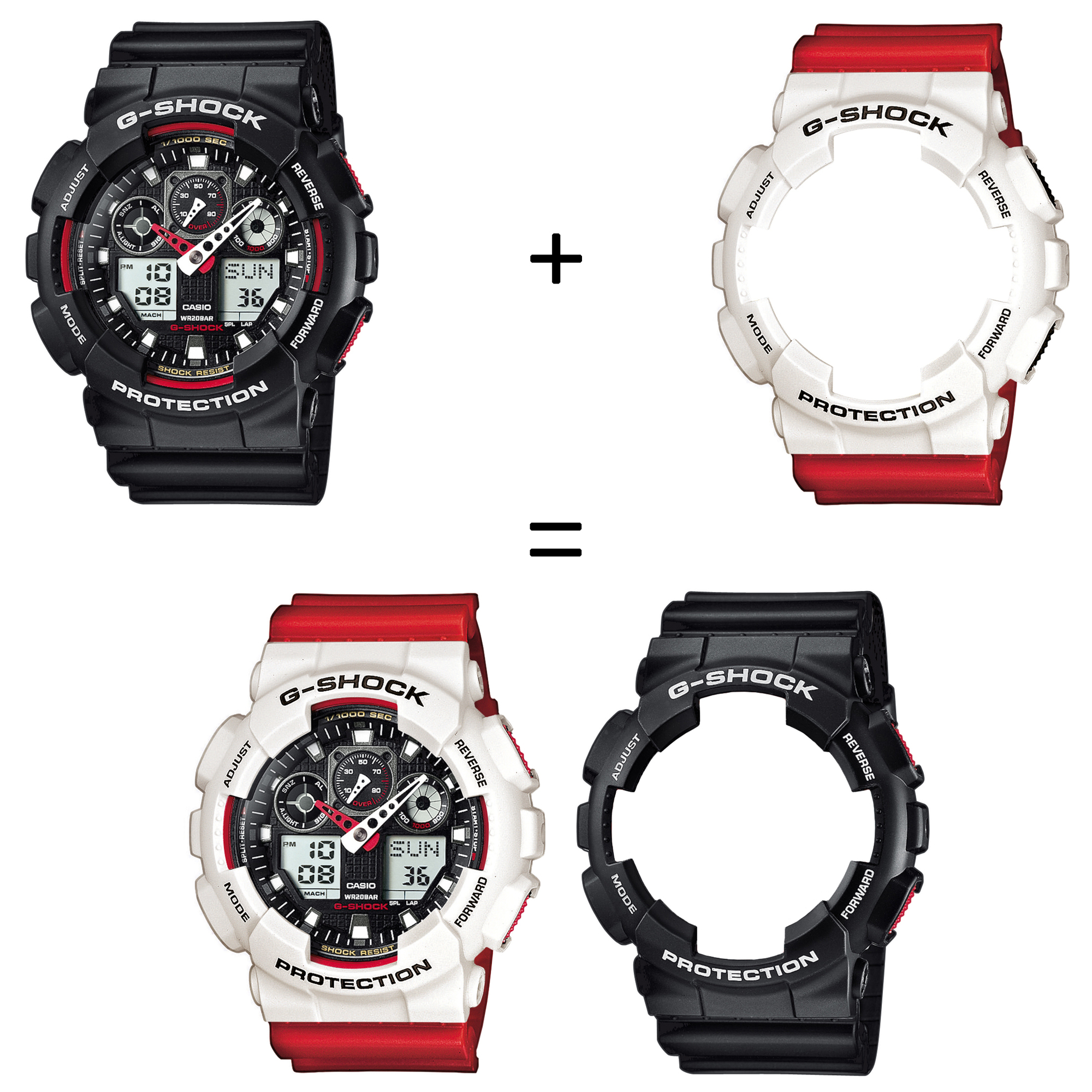Casio SET GA-100-1A4ER + BEZEL 10395292 + PASEK 10395226 zegarek - miniatura 2
