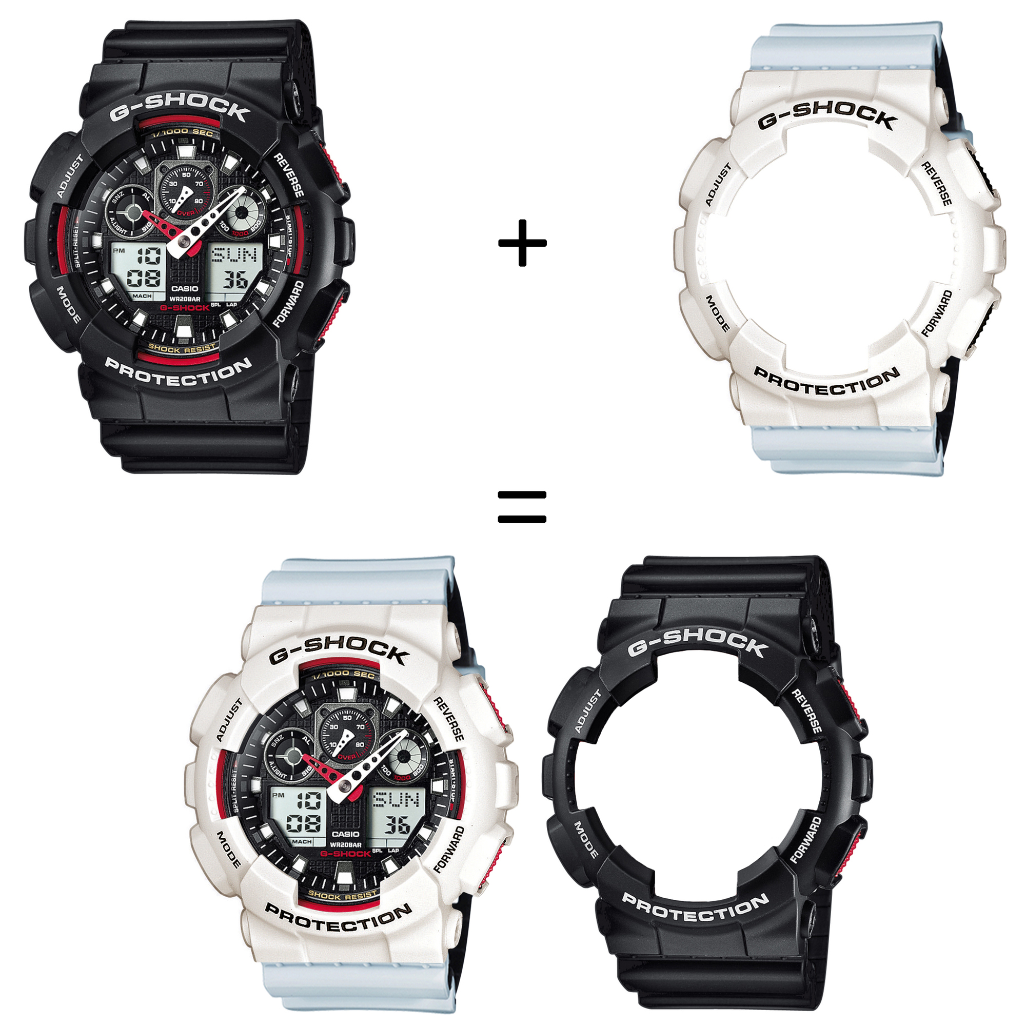 Casio SET GA-100-1A4ER + BEZEL 10395292 + PASEK 10527469 zegarek - miniatura 2