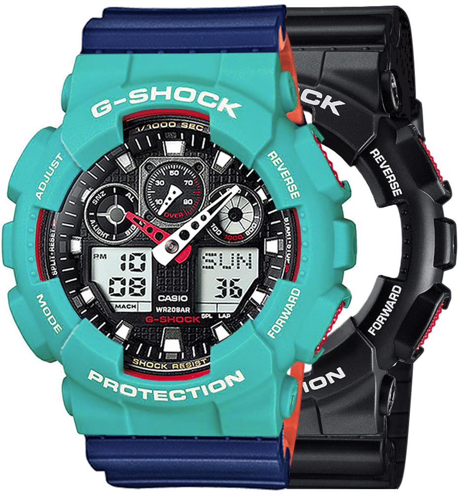  Casio G-SHOCK SET GA-100-1A4ER + BEZEL 10410475 + PASEK 10527467 