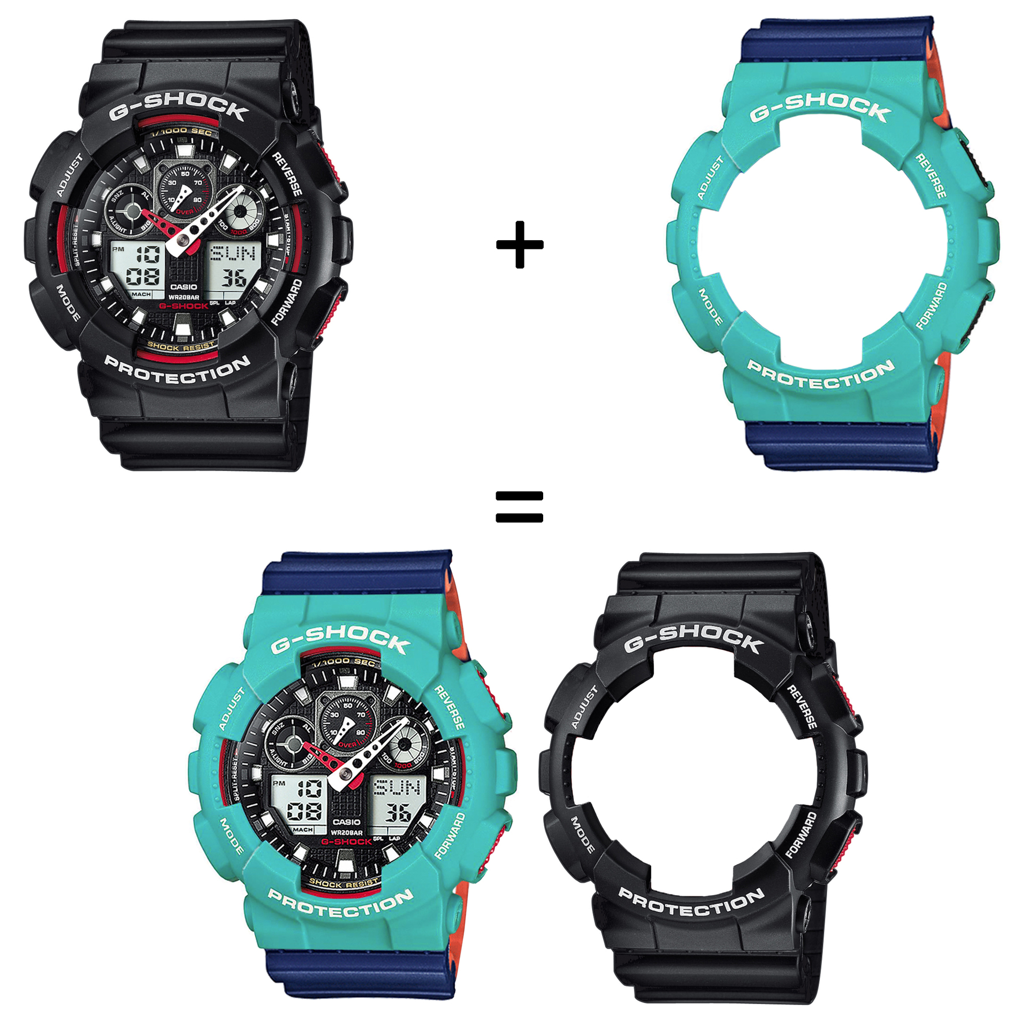 Casio SET GA-100-1A4ER + BEZEL 10410475 + PASEK 10527467 zegarek - miniatura 2