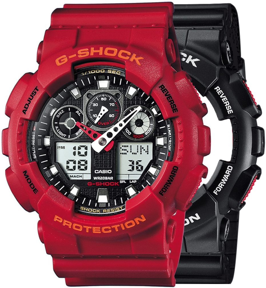 Casio G-SHOCK SET GA-100-1A4ER + BEZEL 10441433 + PASEK 10395226 