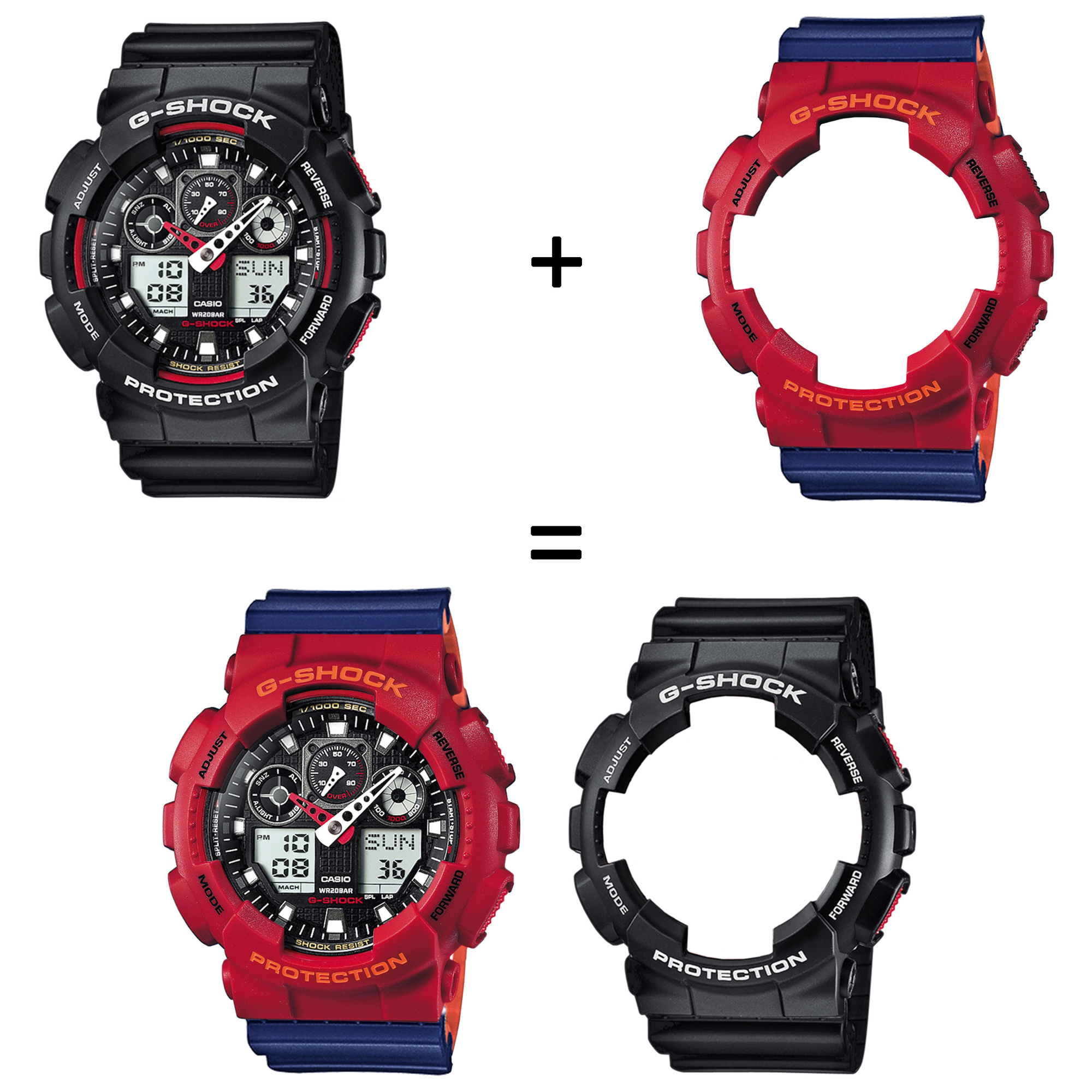 Casio SET GA-100-1A4ER + BEZEL 10441433 + PASEK 10527467 zegarek - miniatura 2