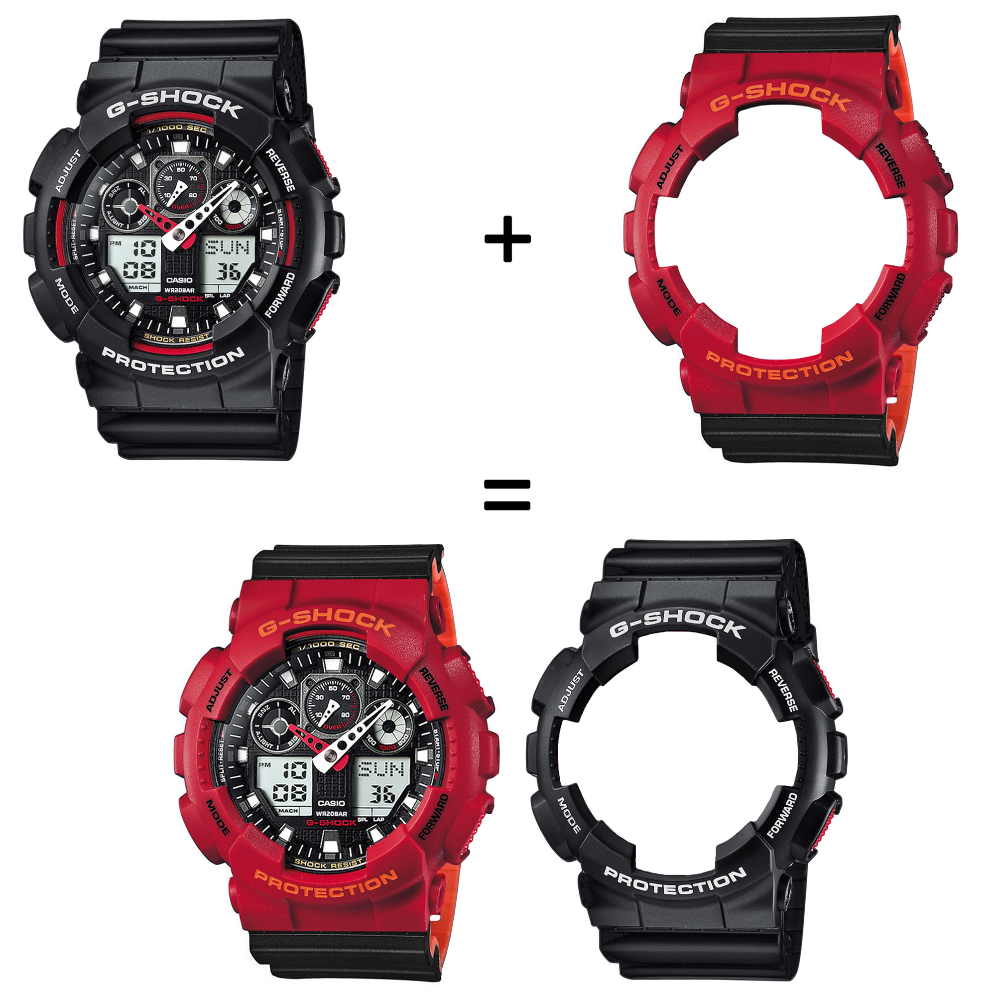 Casio SET GA-100-1A4ER + BEZEL 10441433 + PASEK 10577142 zegarek - miniatura 2