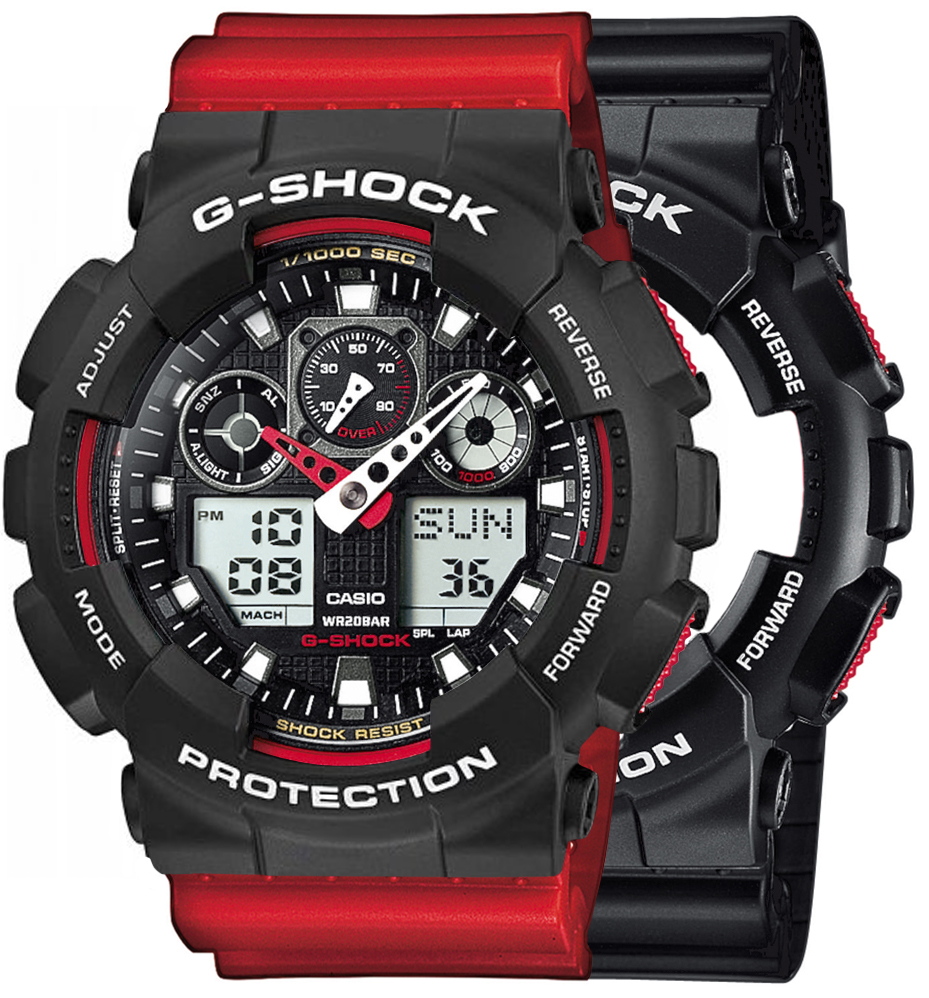  Casio G-SHOCK SET GA-100-1A4ER + BEZEL 10508136 + PASEK 10395226 