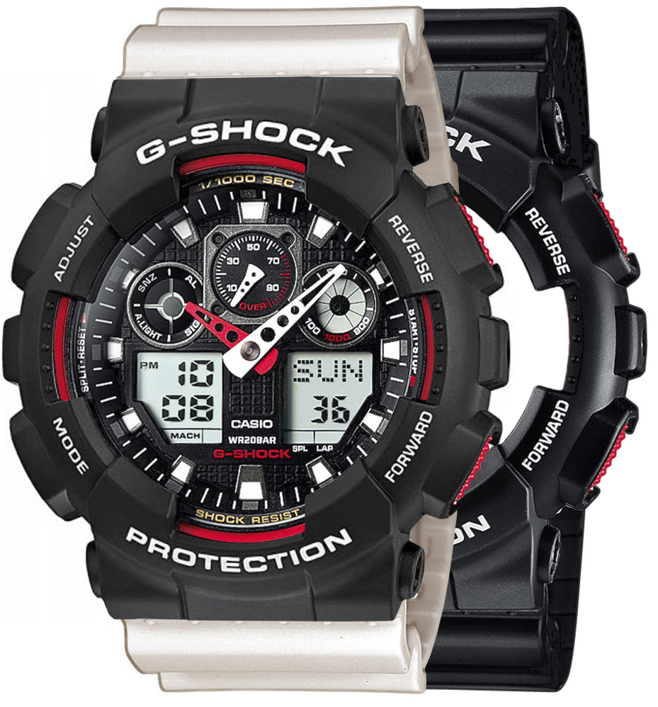  Casio G-SHOCK SET GA-100-1A4ER + BEZEL 10508136 + PASEK 10395227 