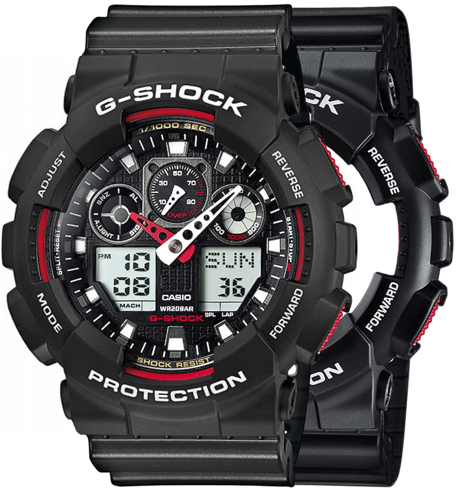  Casio G-SHOCK SET GA-100-1A4ER + BEZEL 10508136 + PASEK 10467764 