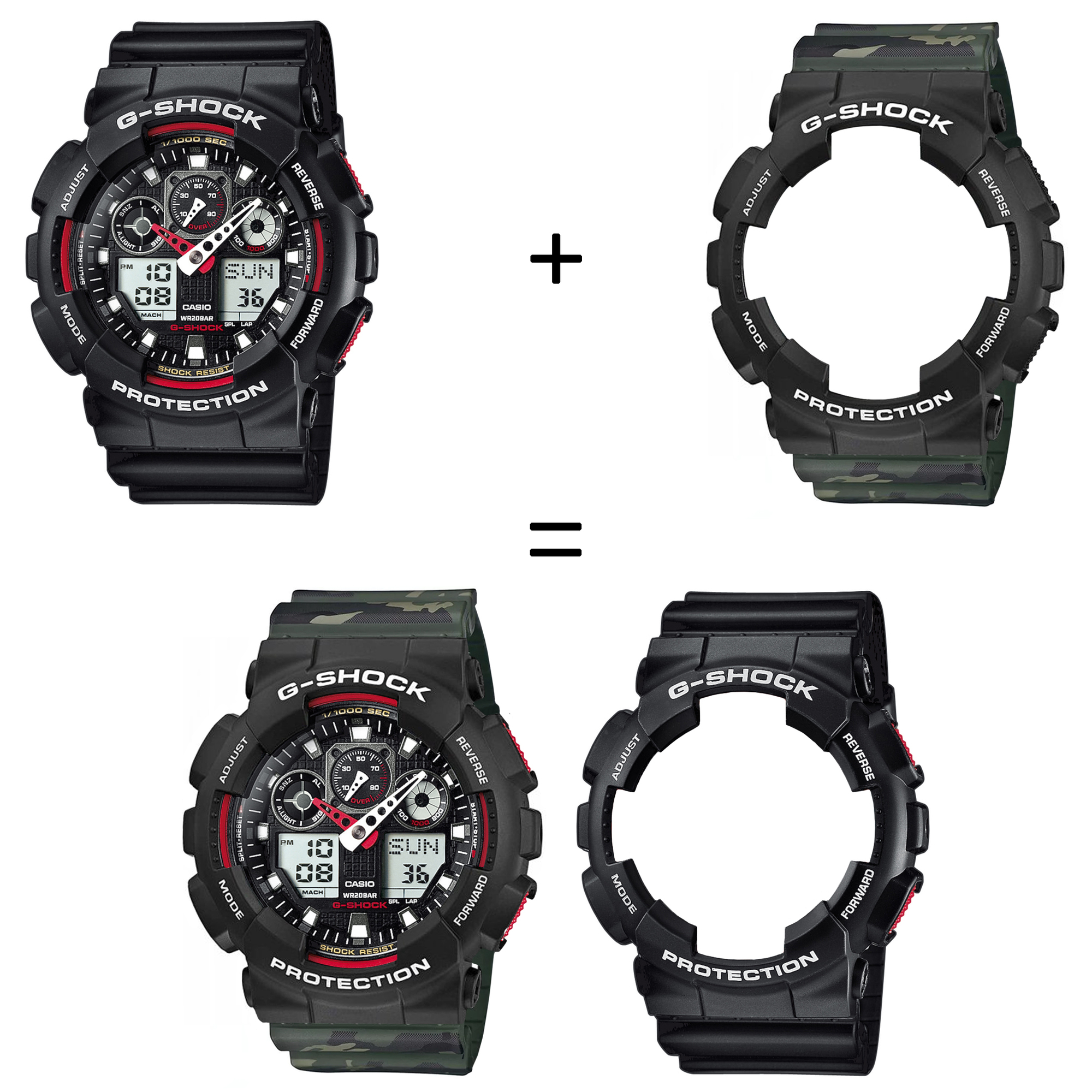 Casio SET GA-100-1A4ER + BEZEL 10508136 + PASEK 10561429 zegarek - miniatura 2