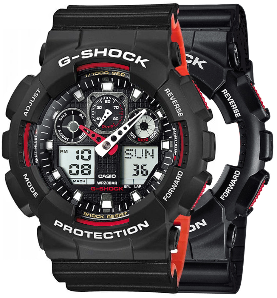  Casio G-SHOCK SET GA-100-1A4ER + BEZEL 10508136 + PASEK 10577142 