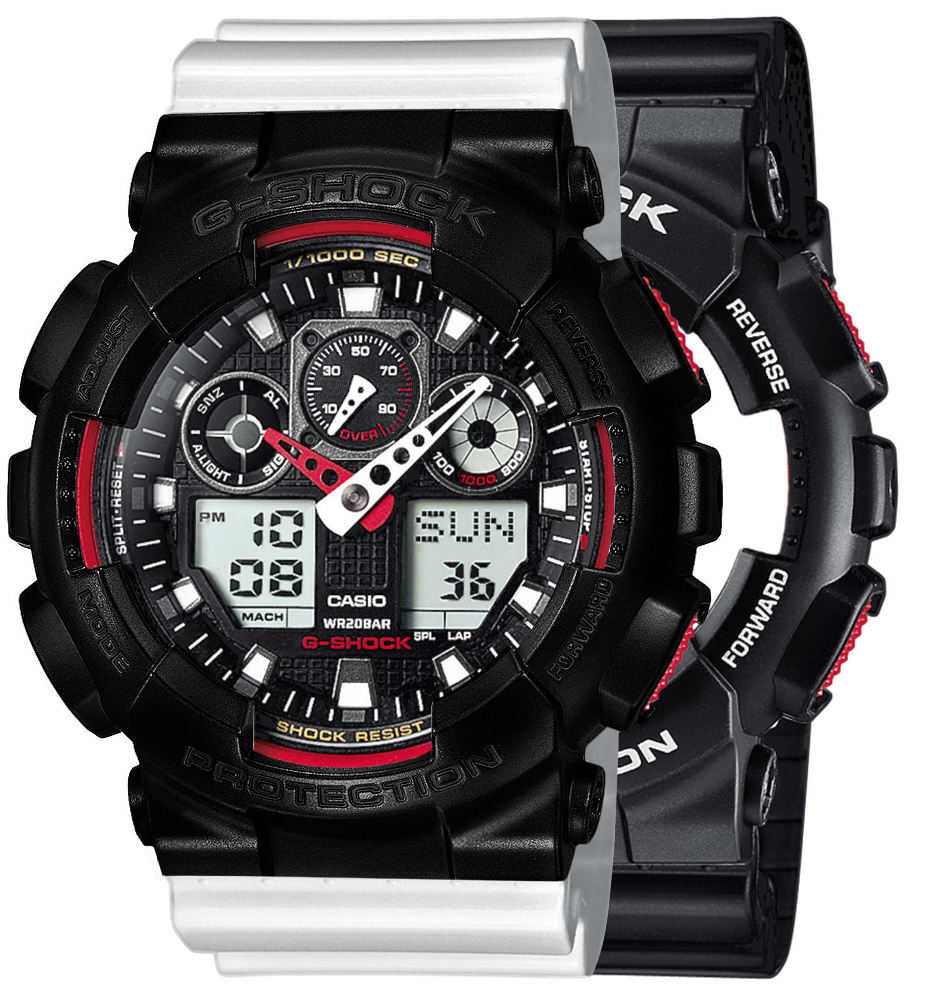  Casio G-SHOCK SET GA-100-1A4ER + BEZEL 10523429 + PASEK 10347710 