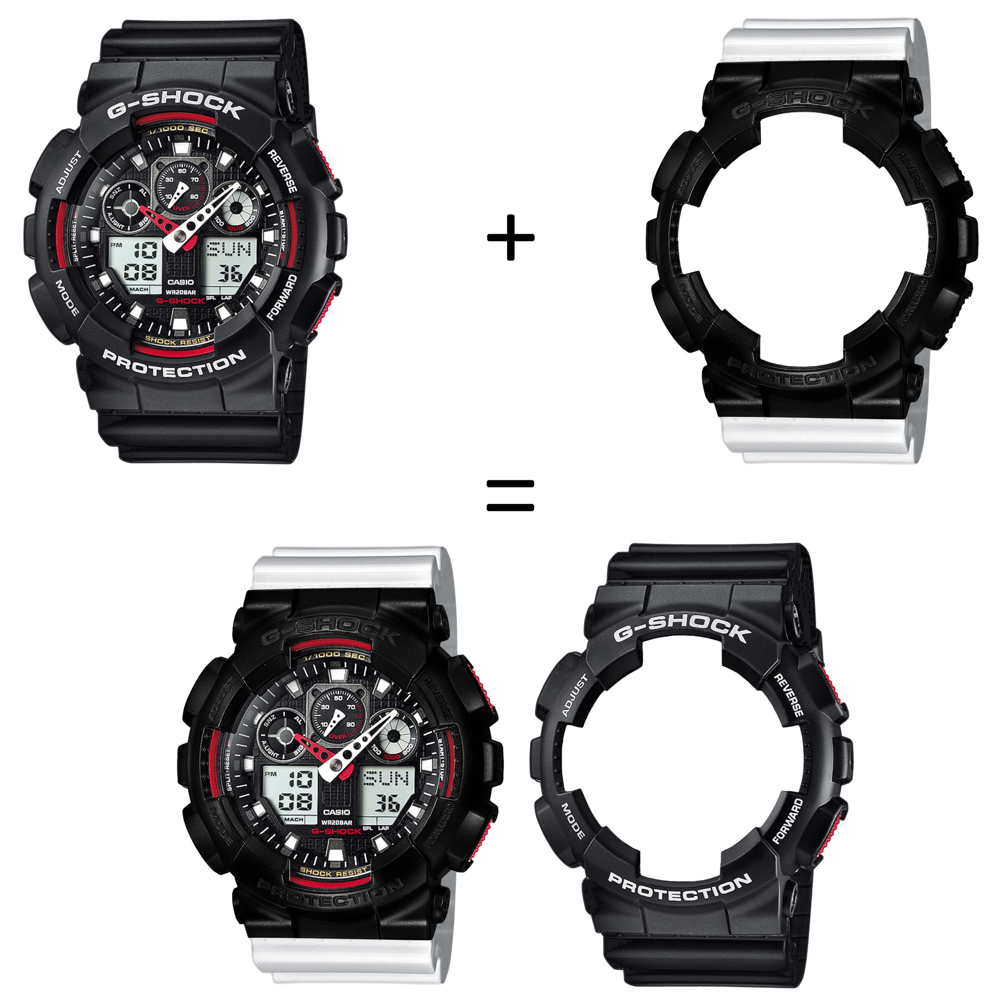 Casio SET GA-100-1A4ER + BEZEL 10523429 + PASEK 10347710 zegarek - miniatura 2