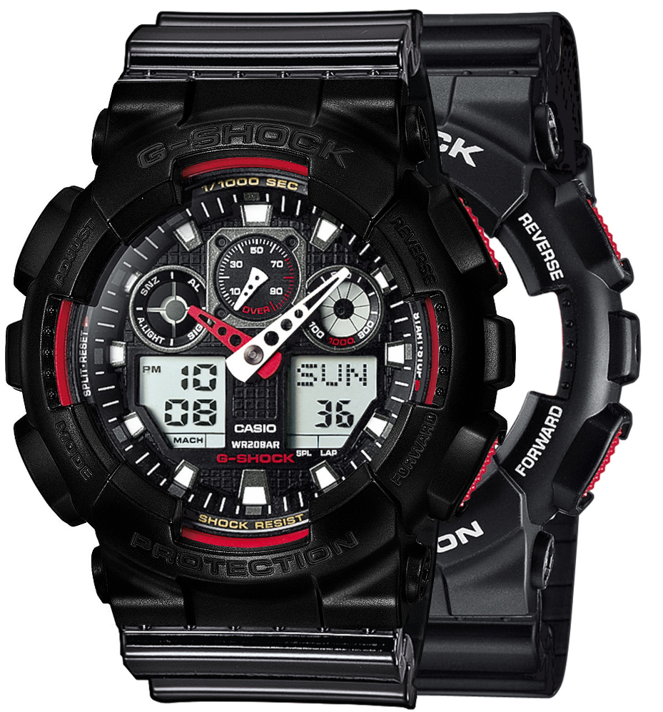 Casio G-SHOCK SET GA-100-1A4ER + BEZEL 10523429 + PASEK 10378391 