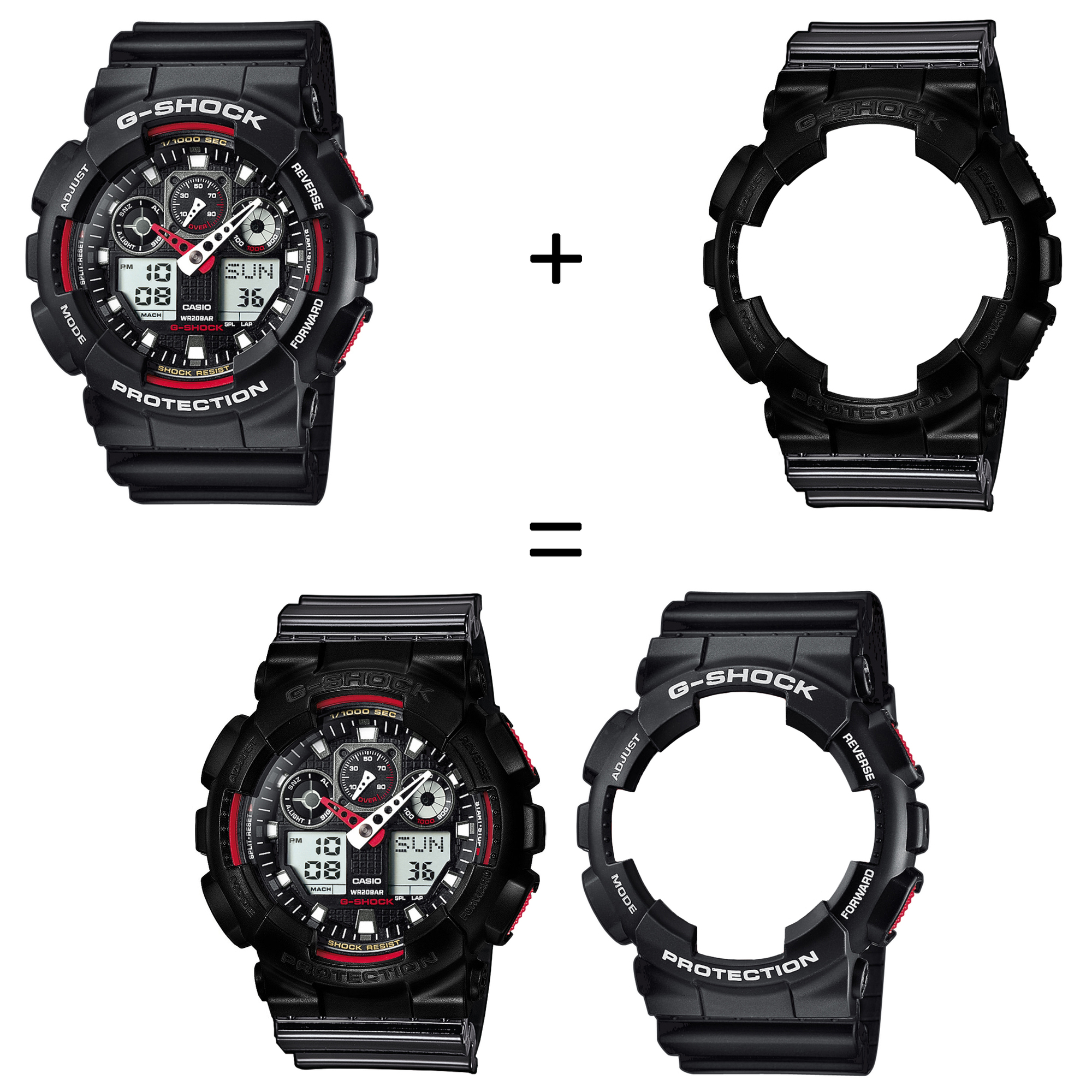 Casio SET GA-100-1A4ER + BEZEL 10523429 + PASEK 10378391 zegarek - miniatura 2