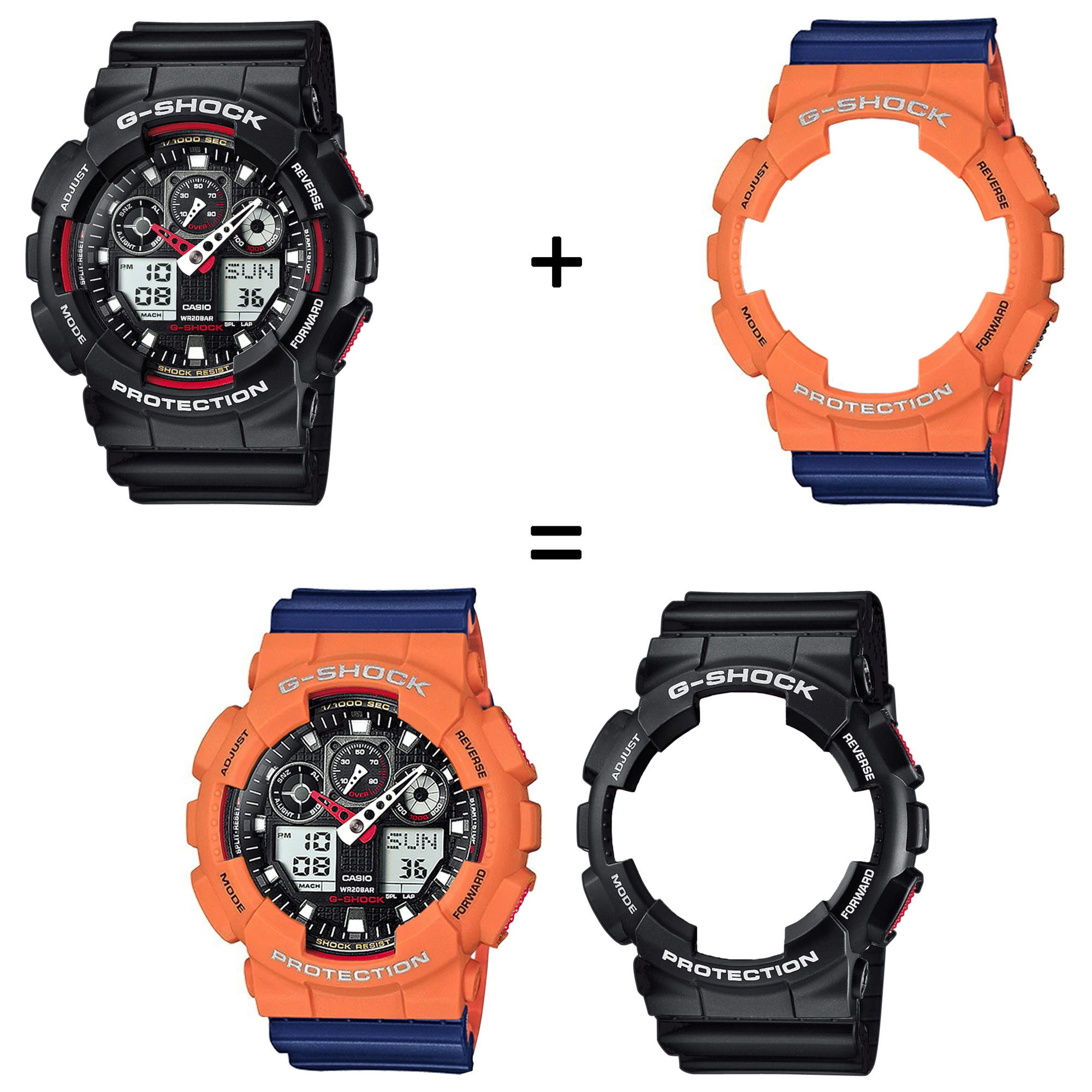 Casio SET GA-100-1A4ER + BEZEL 10589006 + PASEK 10527467 zegarek - miniatura 2