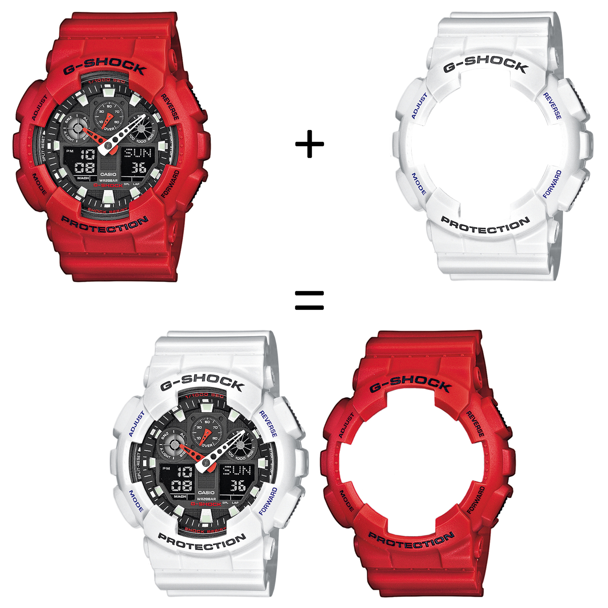 Casio SET GA-100B-4AER + BEZEL 10347600 + PASEK 10347710 zegarek - miniatura 2