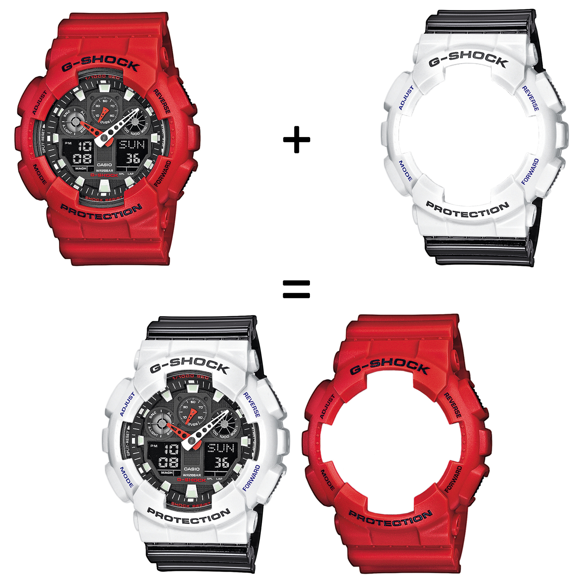 Casio SET GA-100B-4AER + BEZEL 10347600 + PASEK 10378391 zegarek - miniatura 2
