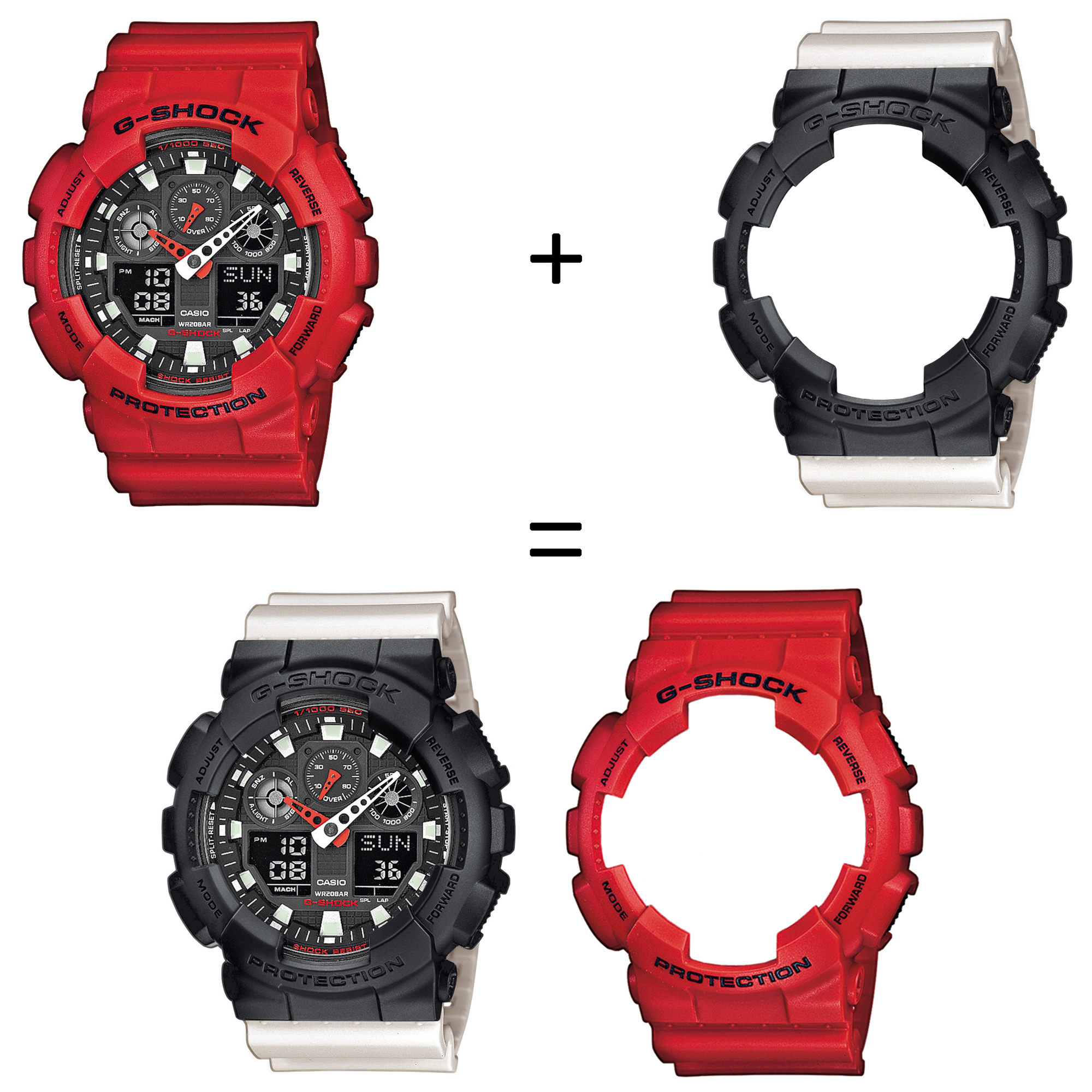 Casio SET GA-100B-4AER + BEZEL 10358741 + PASEK 10395227 zegarek - miniatura 2