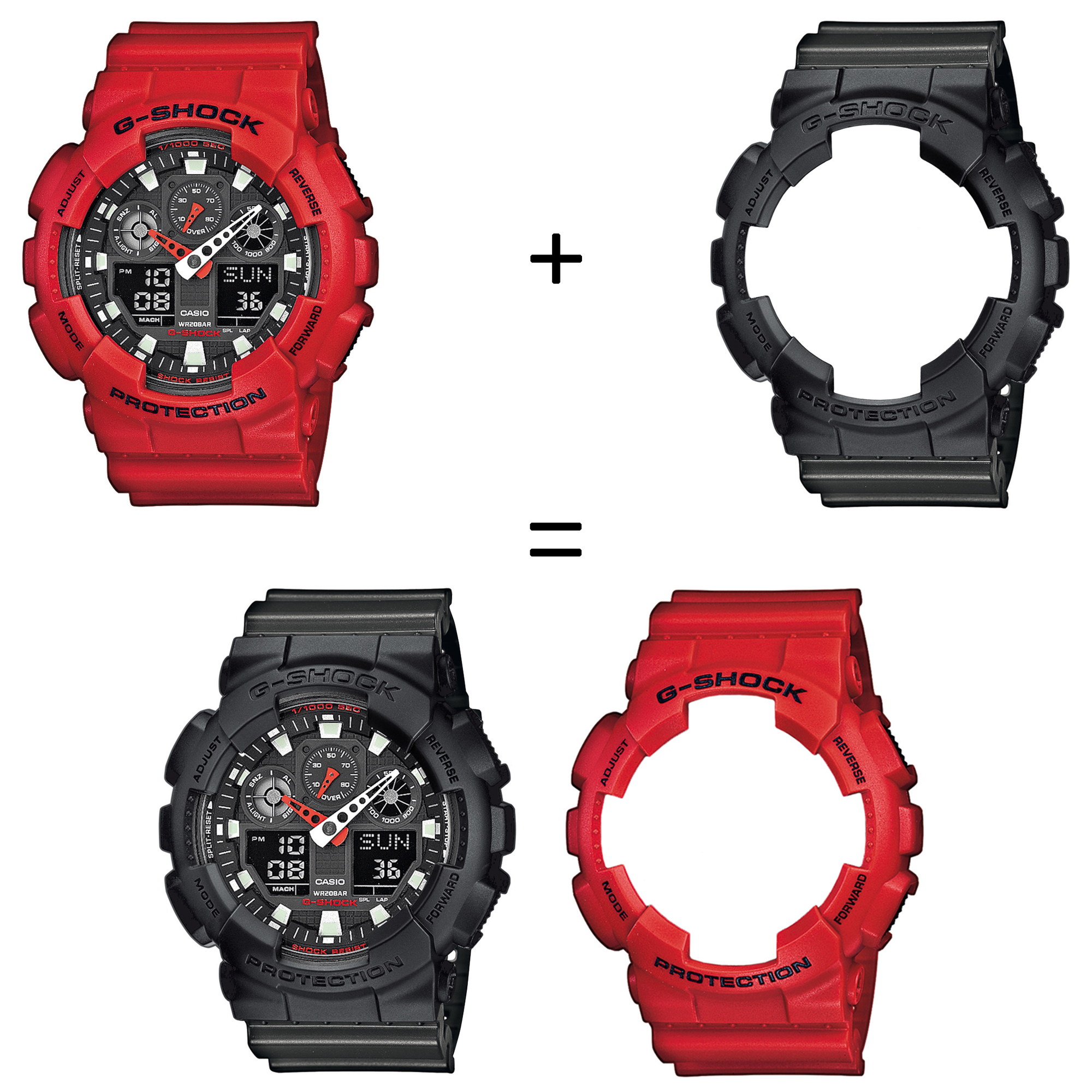 Casio SET GA-100B-4AER + BEZEL 10358741 + PASEK 10467764 zegarek - miniatura 2