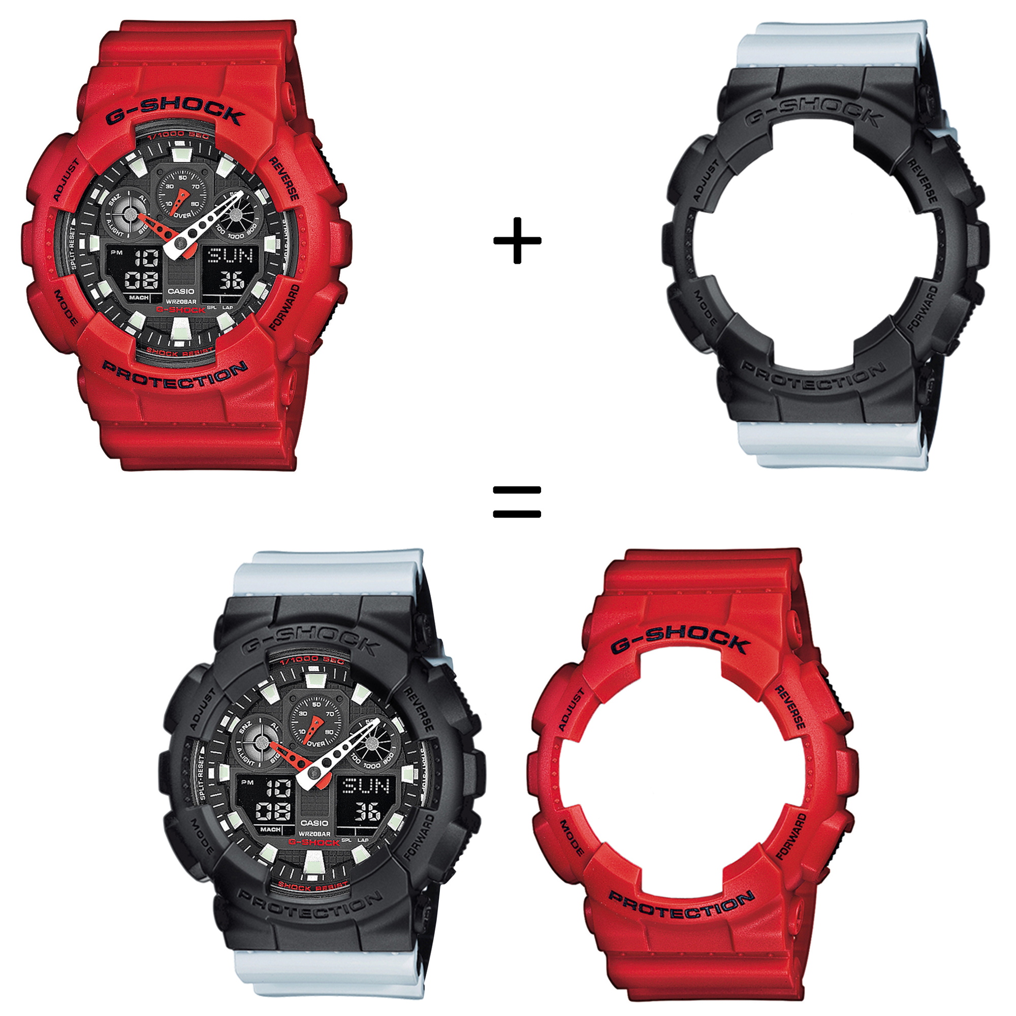 Casio SET GA-100B-4AER + BEZEL 10358741 + PASEK 10527469 zegarek - miniatura 2